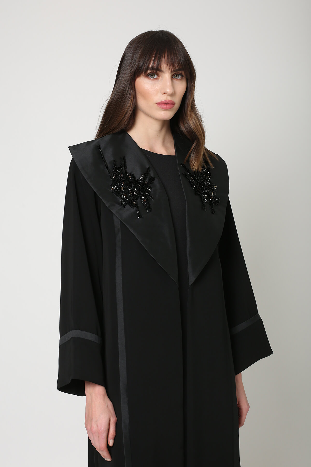Embroidered Collar Abaya