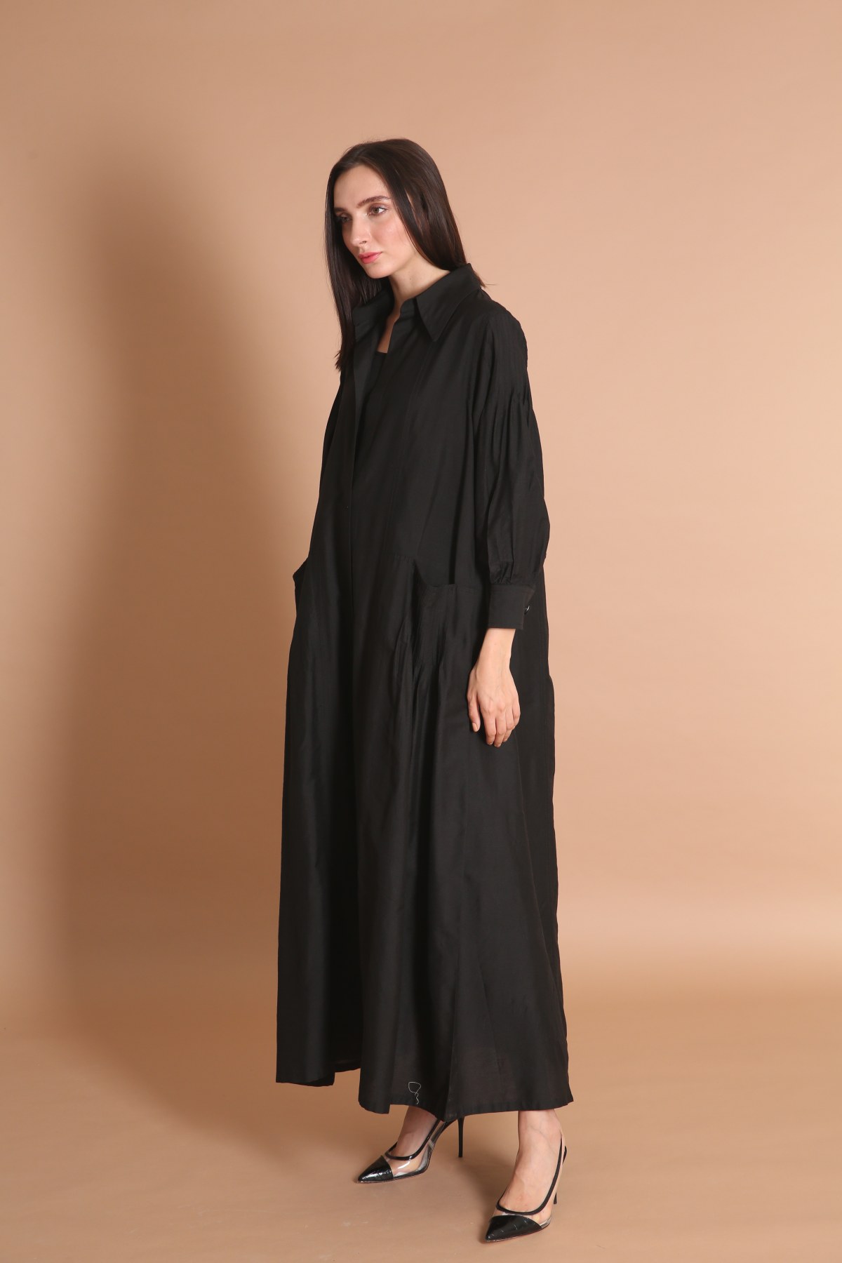 Pintuck Rawsilk Casual abaya