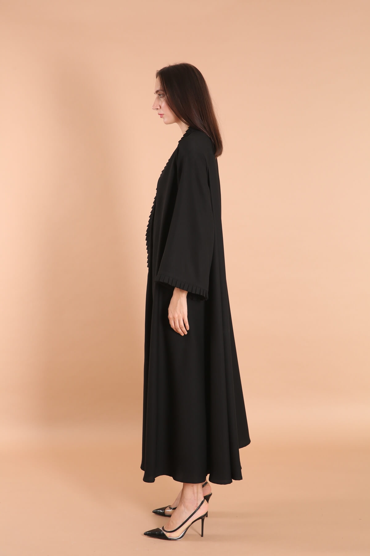 Pleated Borders Cloche Cut Abaya