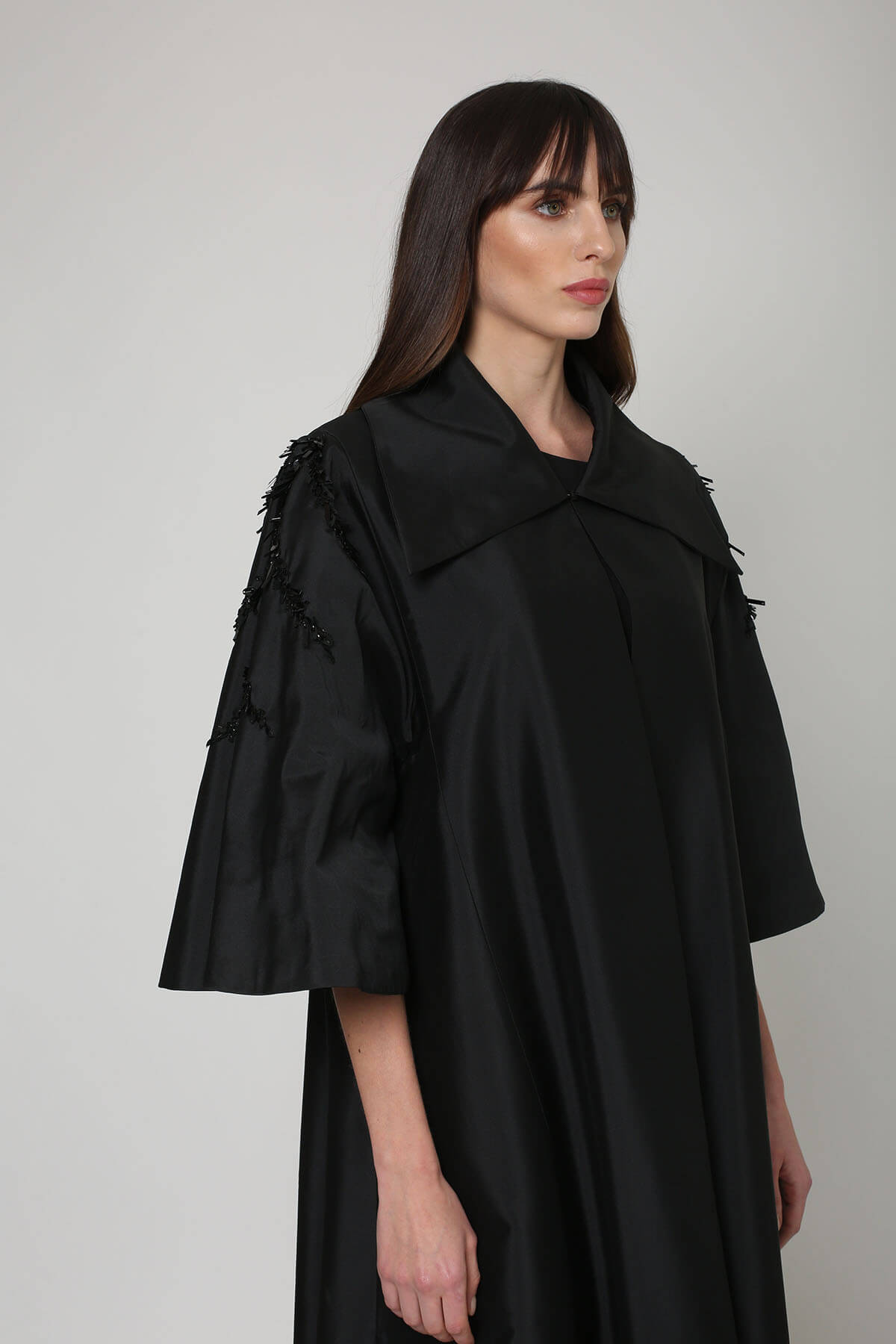 Embroidered Silk Abaya