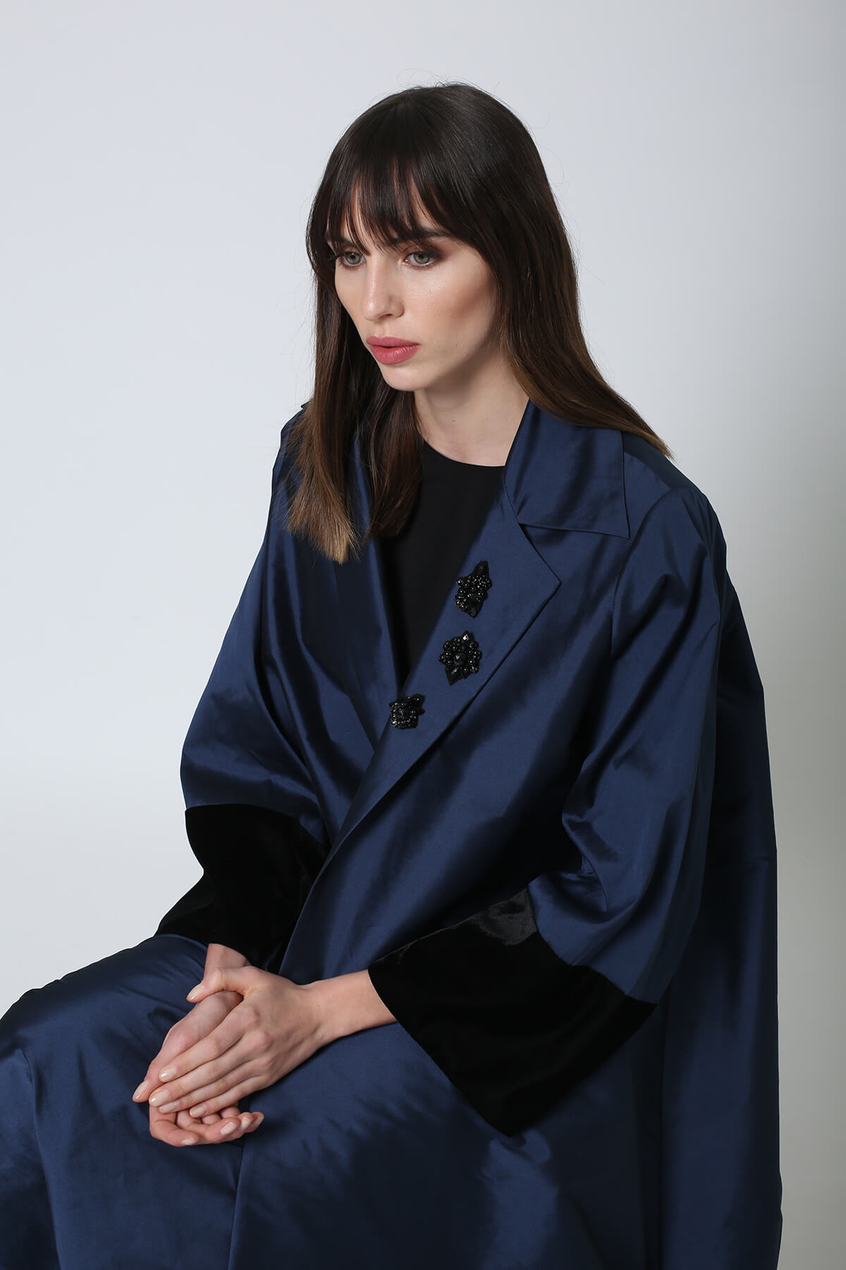 Collared Silk Abaya