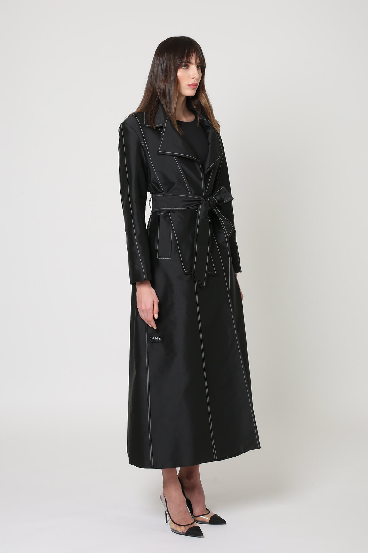 Tafeta Coat Abaya With Belt