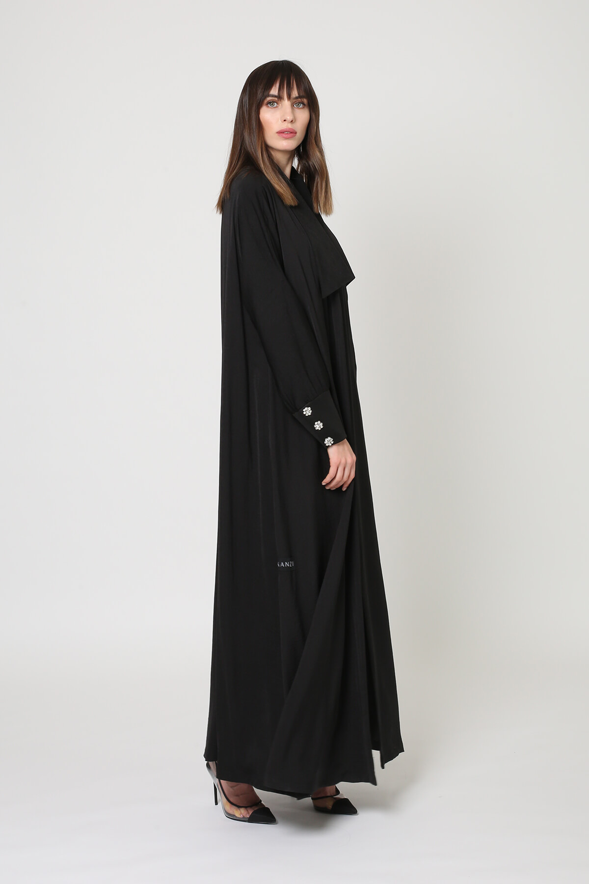 Crystalised Buttons Abaya