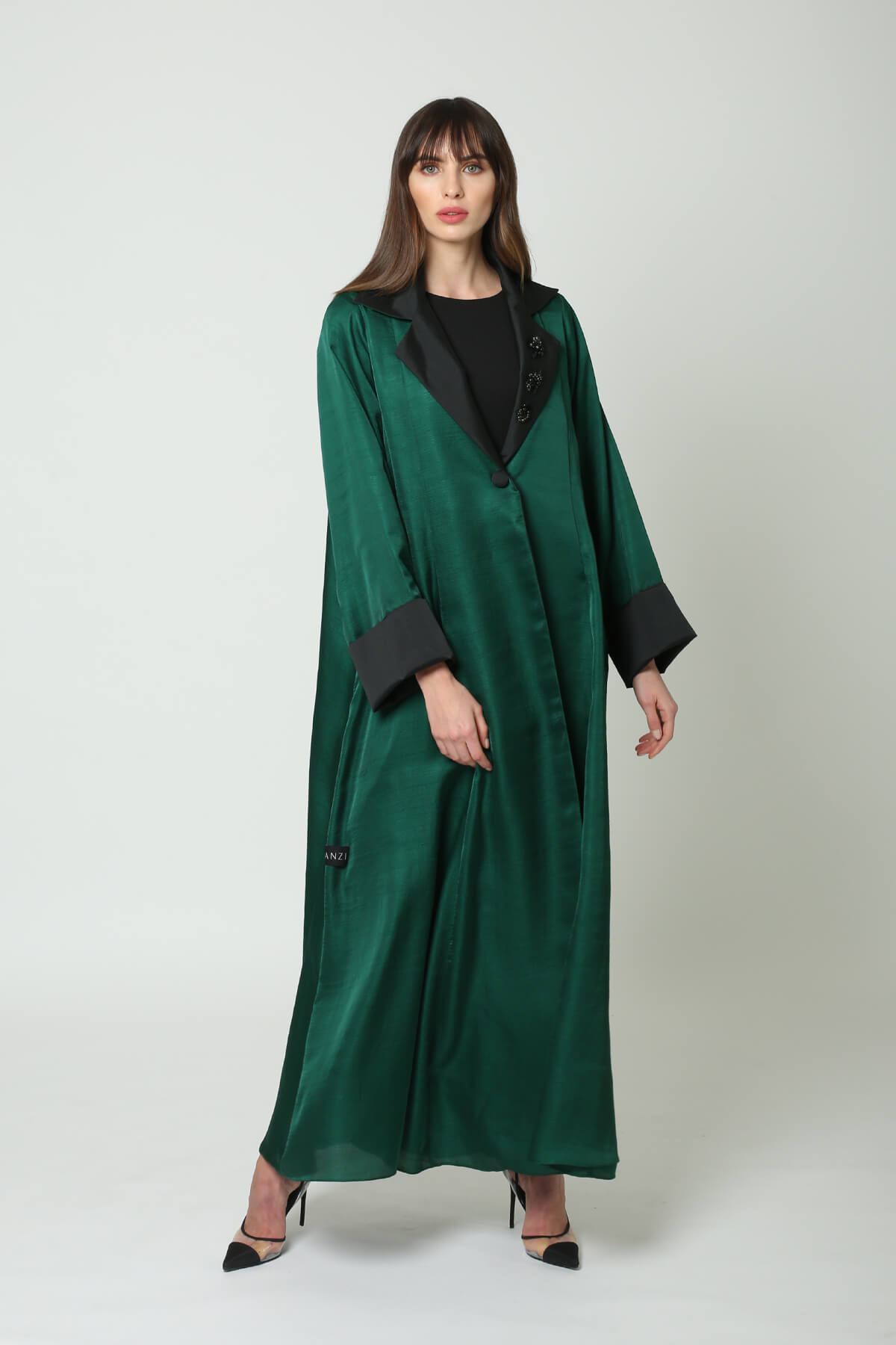 Collared Silk Abaya