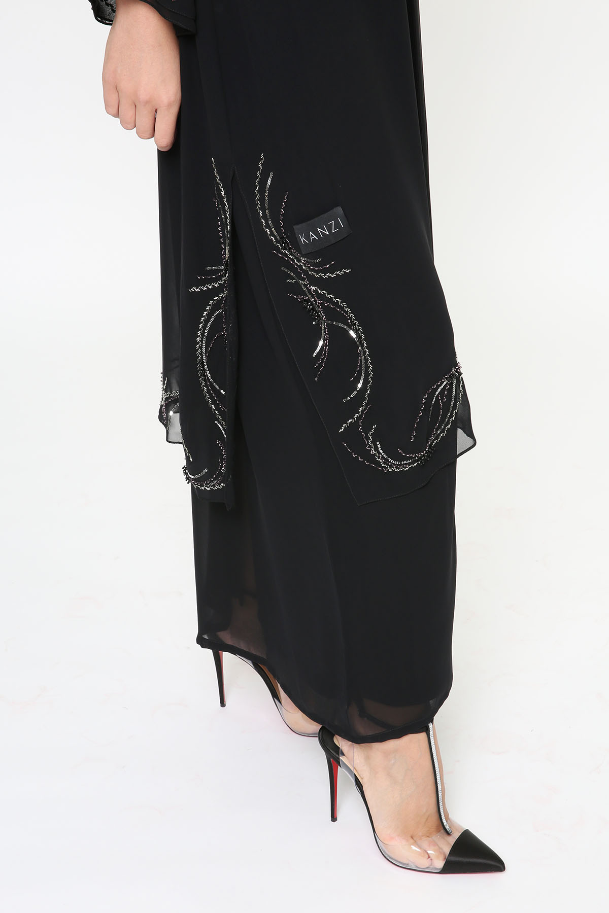 Layered Chiffon Embroidered Abaya