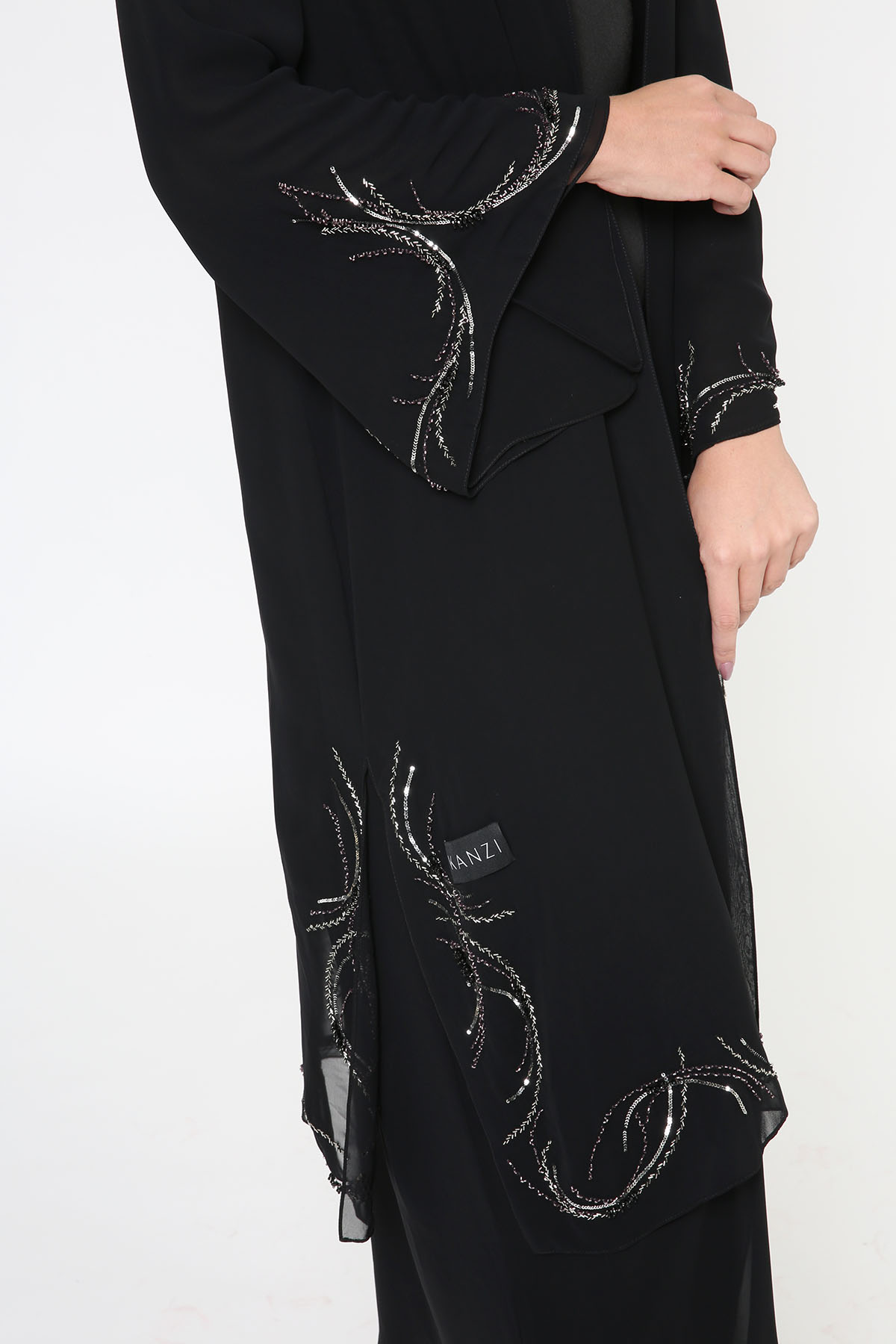 Layered Chiffon Embroidered Abaya