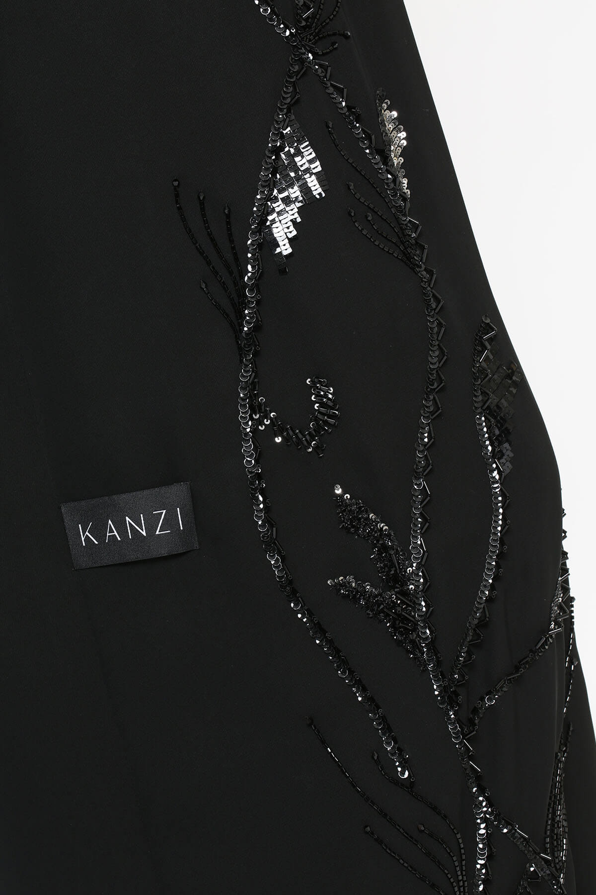 Embroidered Crepe And Lace Abaya