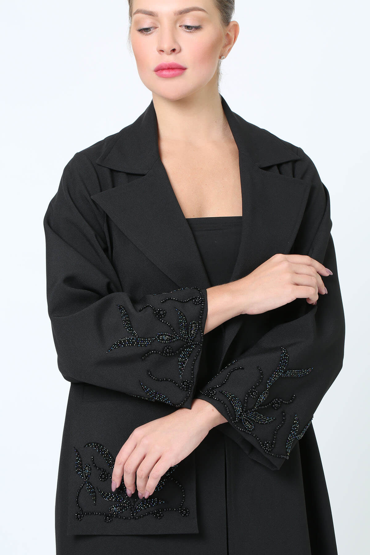 Hanging Pocket Embellished Abaya