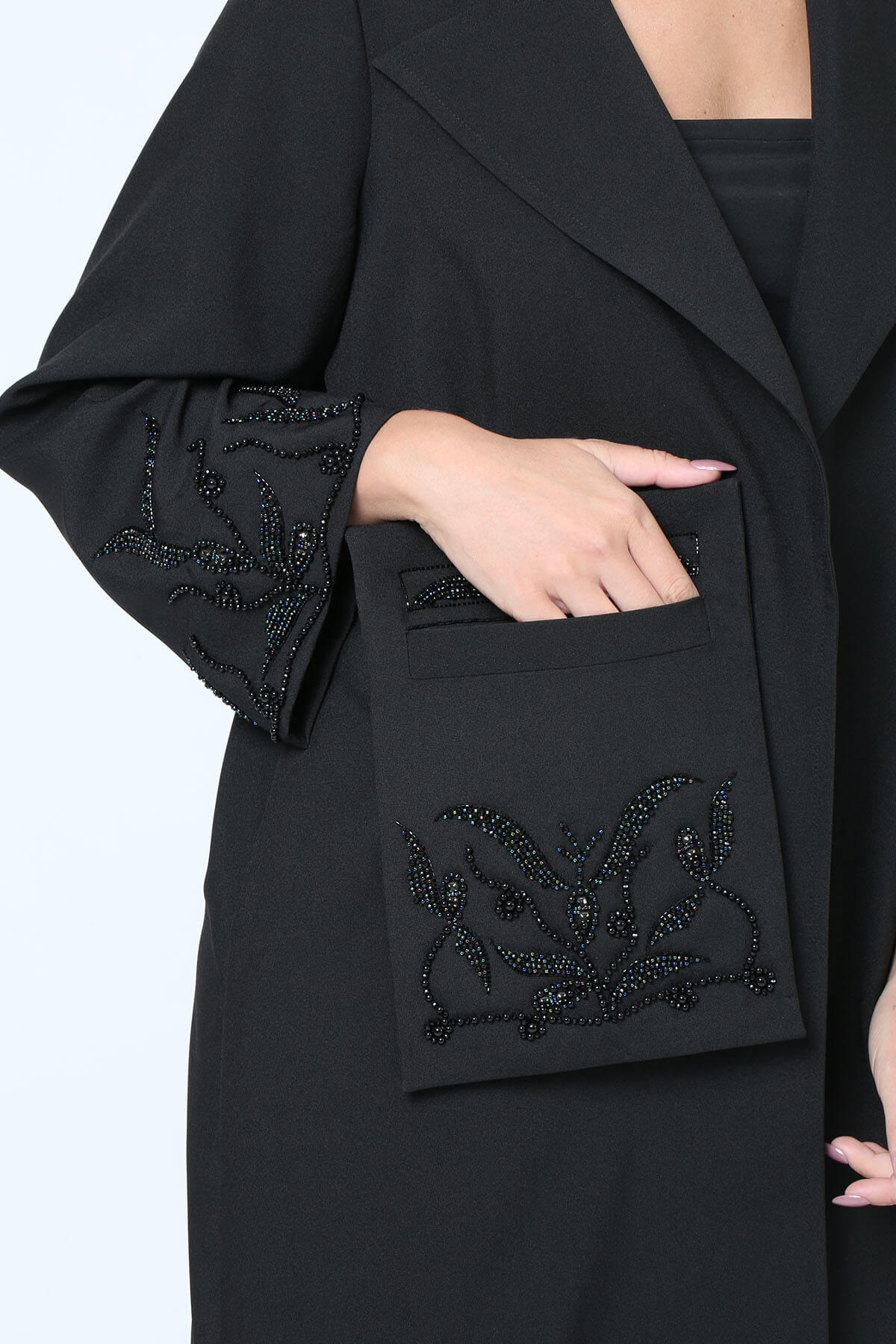 Hanging Pocket Embellished Abaya