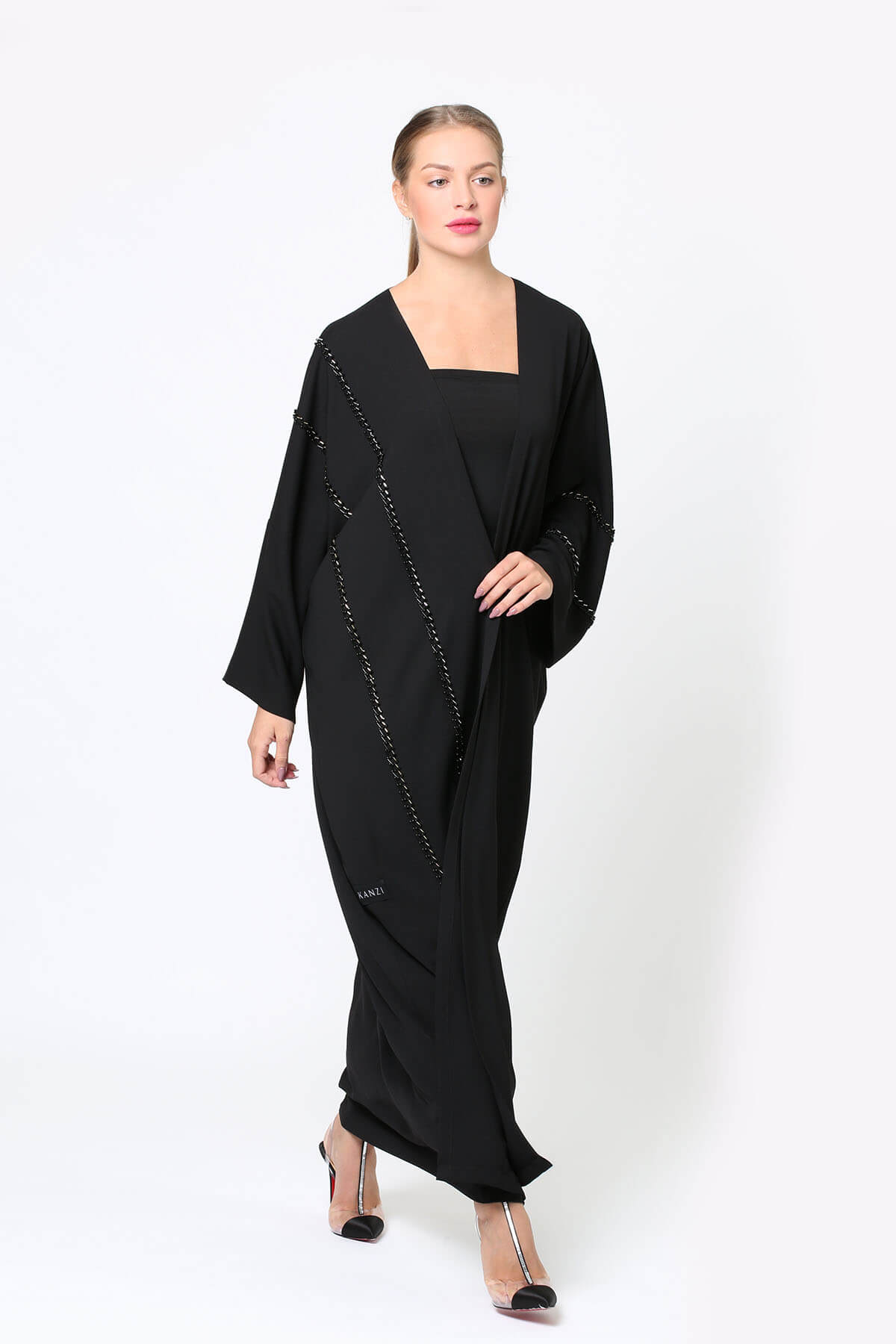 Crepe and Tulle Abaya