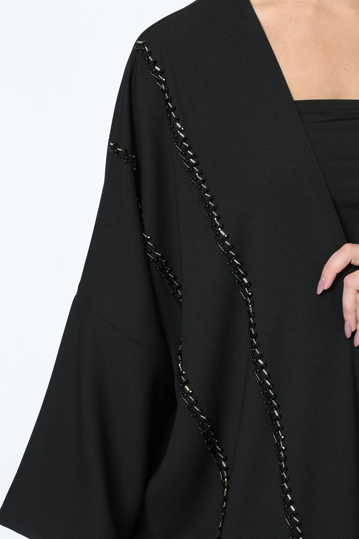 Crepe and Tulle Abaya