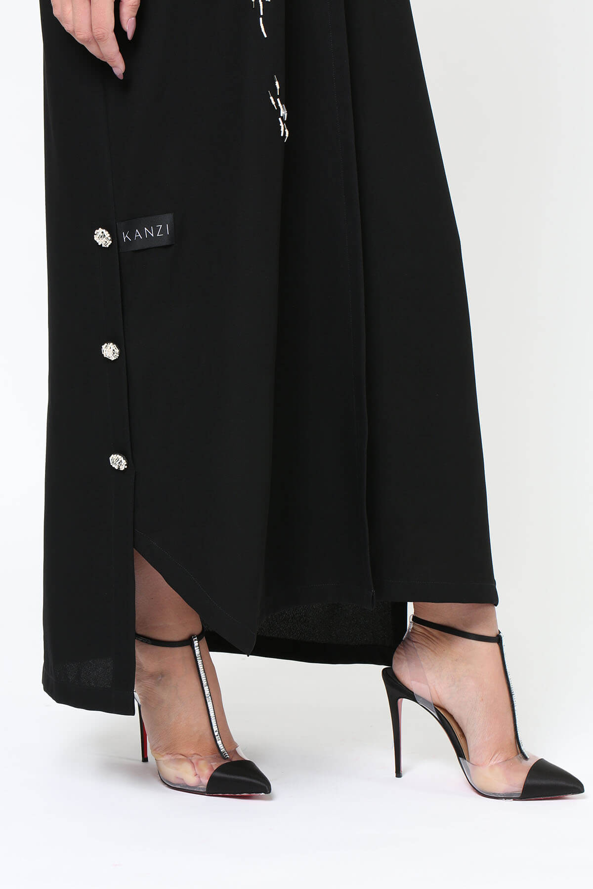 Bead Embellished Crepe Abaya