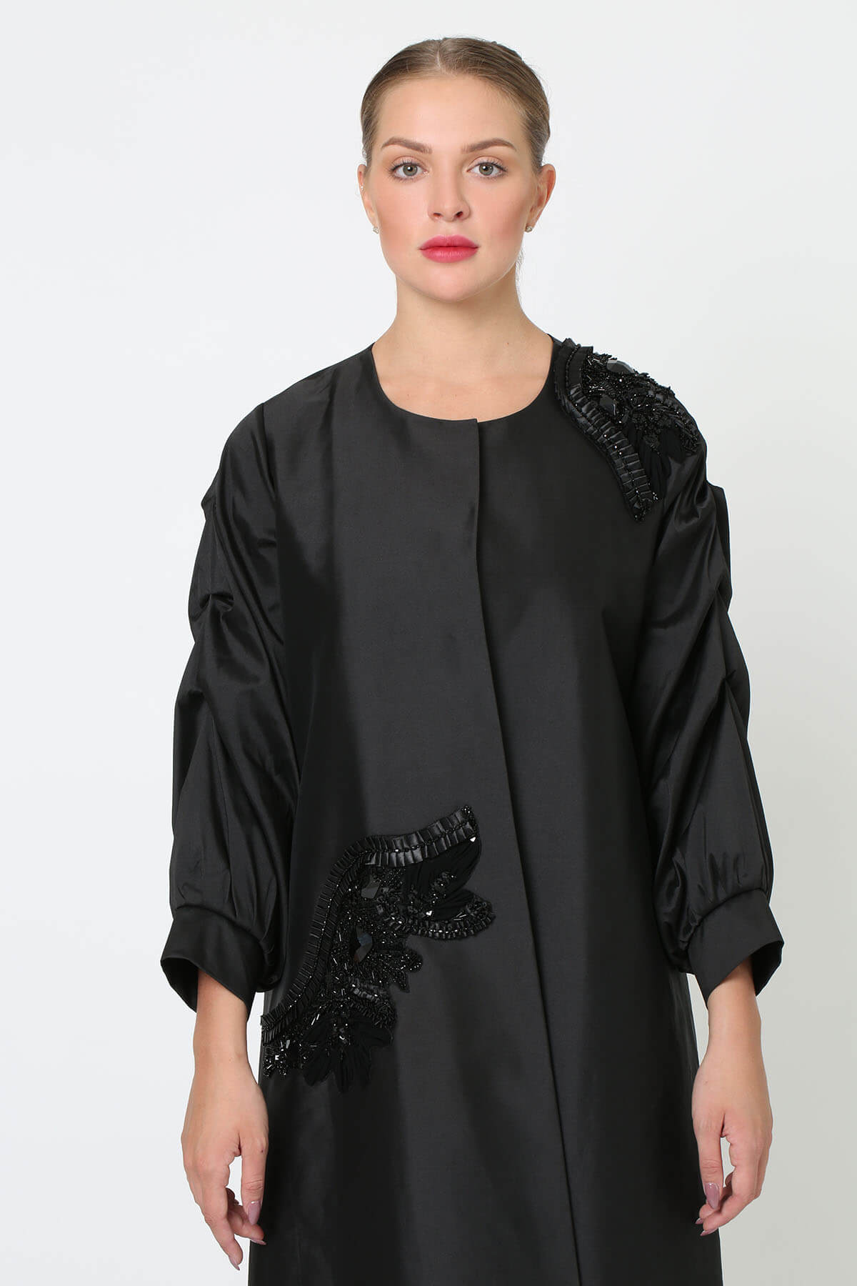 Embellished Taffeta Abaya