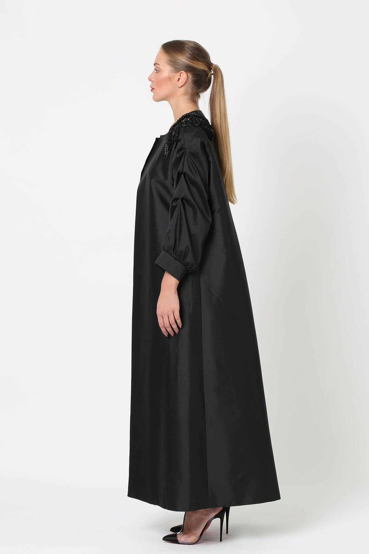 Embellished Taffeta Abaya