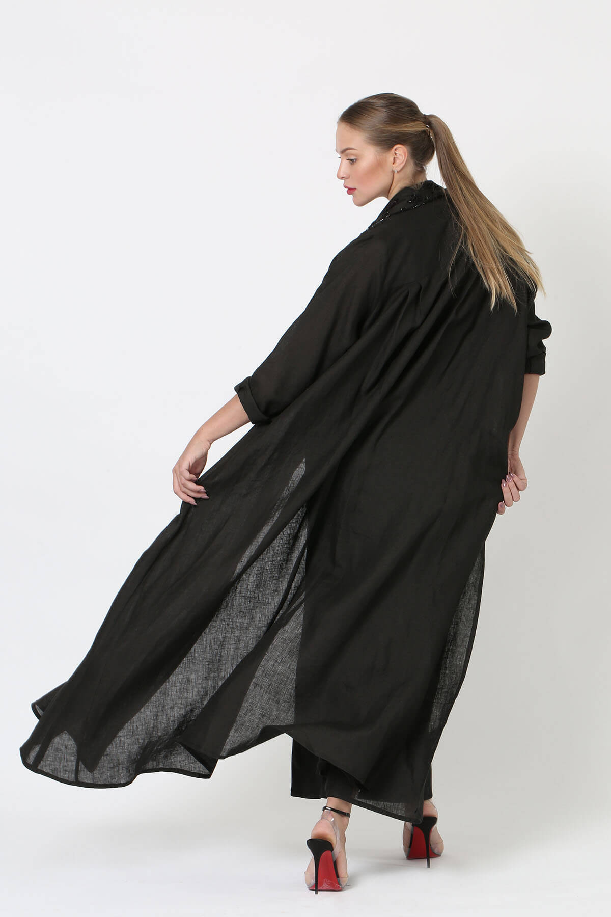 Embellished Collar Abaya