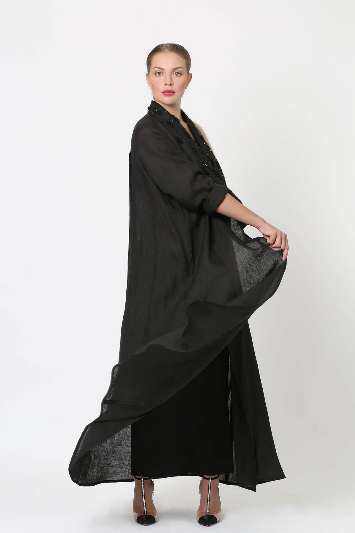 Embellished Collar Abaya