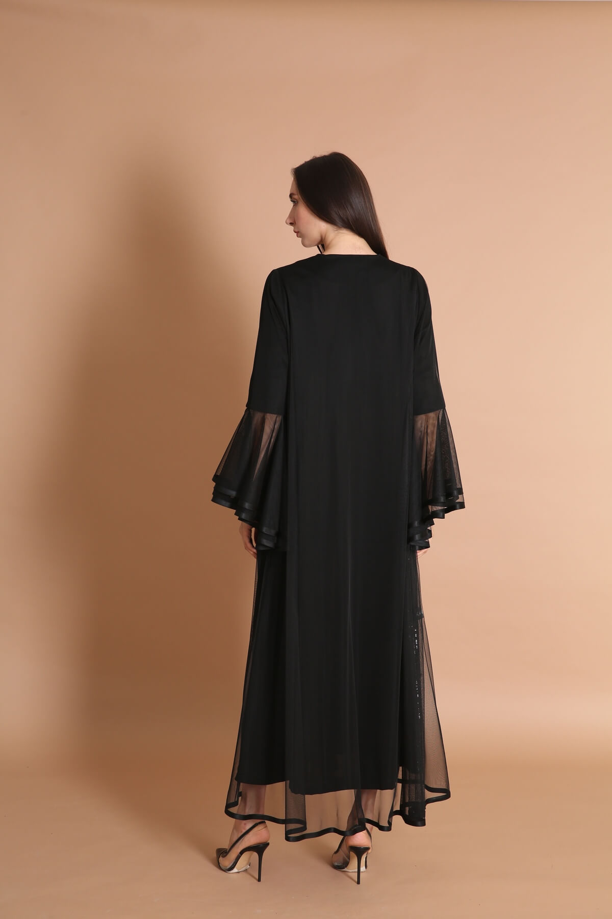 Tulle and Crepe Classic Abaya