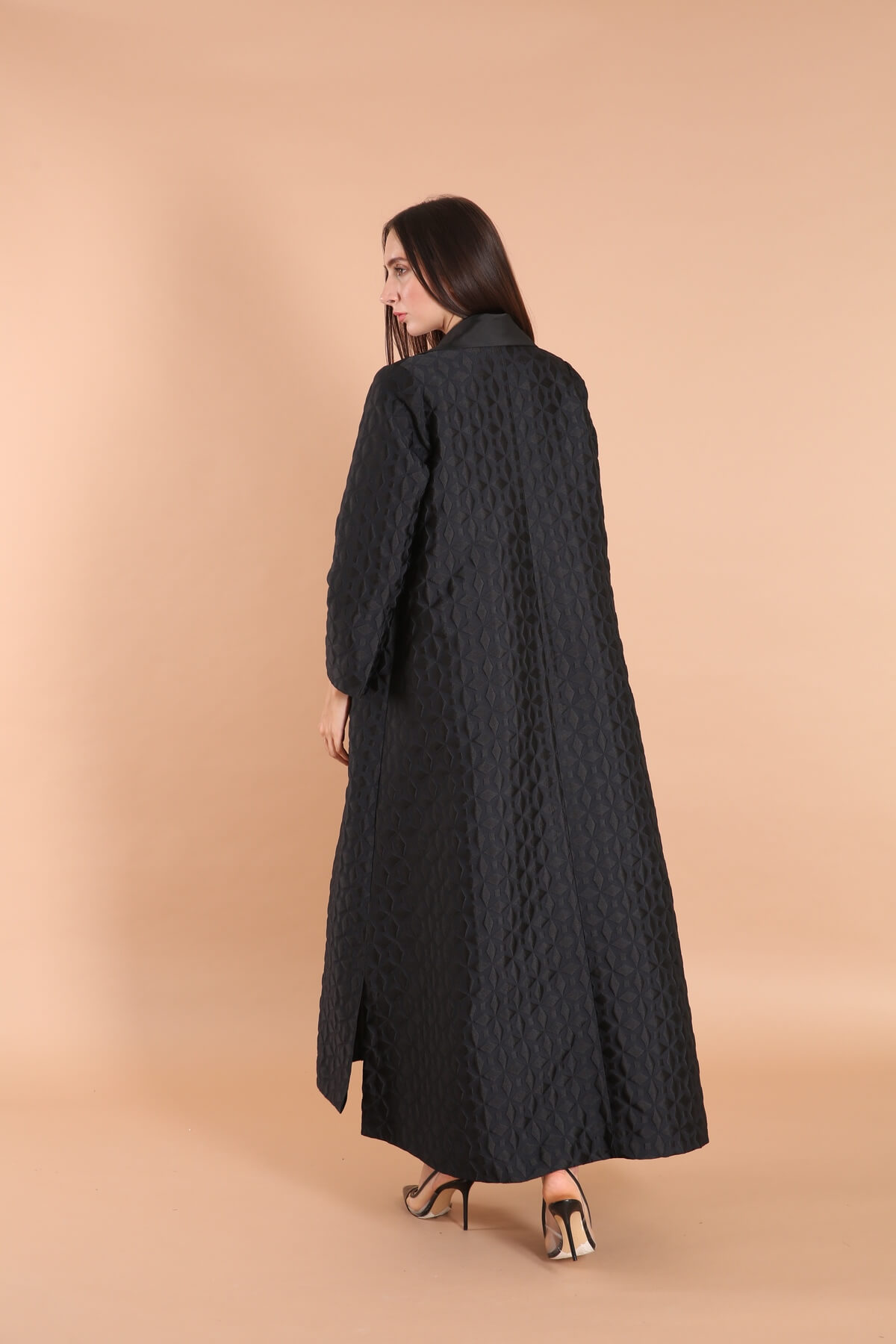 Limited Fabric with Taffeta Collar Abaya