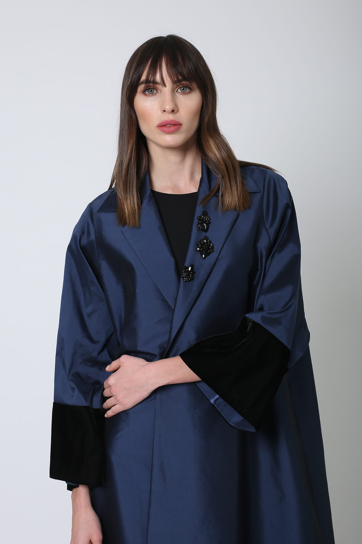 Collared Silk Abaya