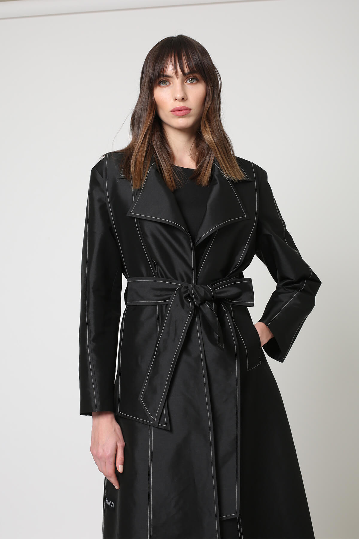 Tafeta Coat Abaya With Belt