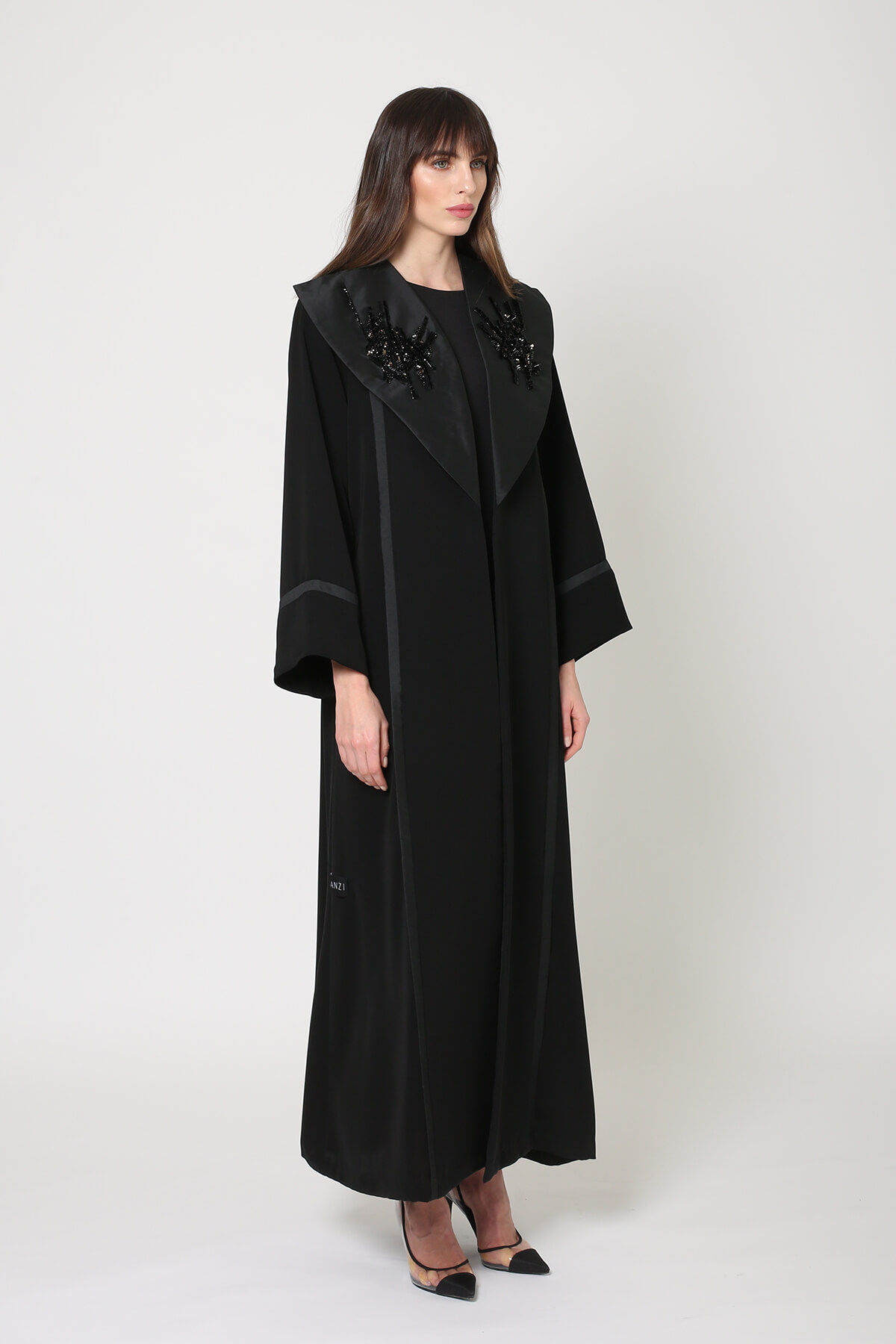 Embroidered Collar Abaya
