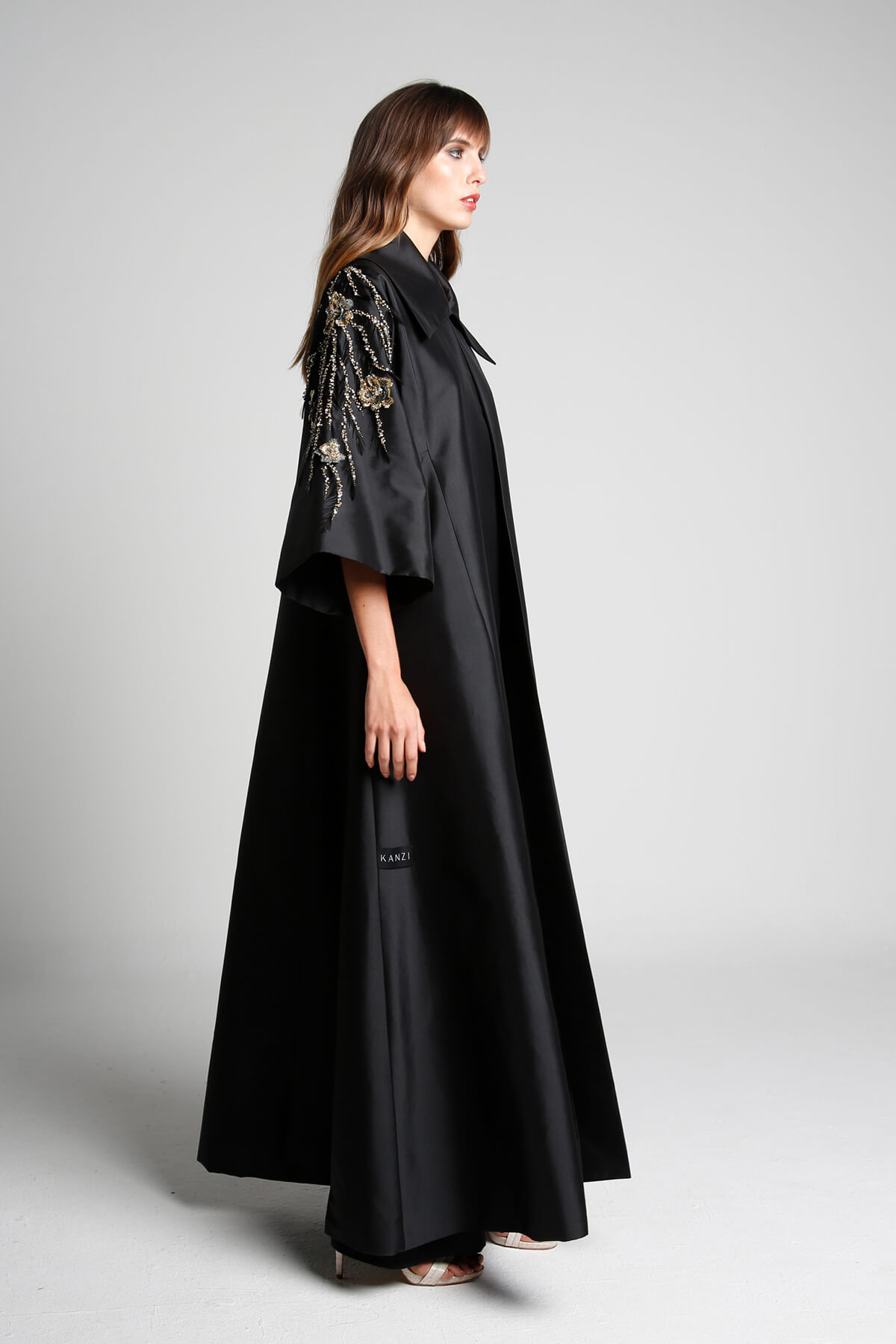 Embroidered Silk Abaya