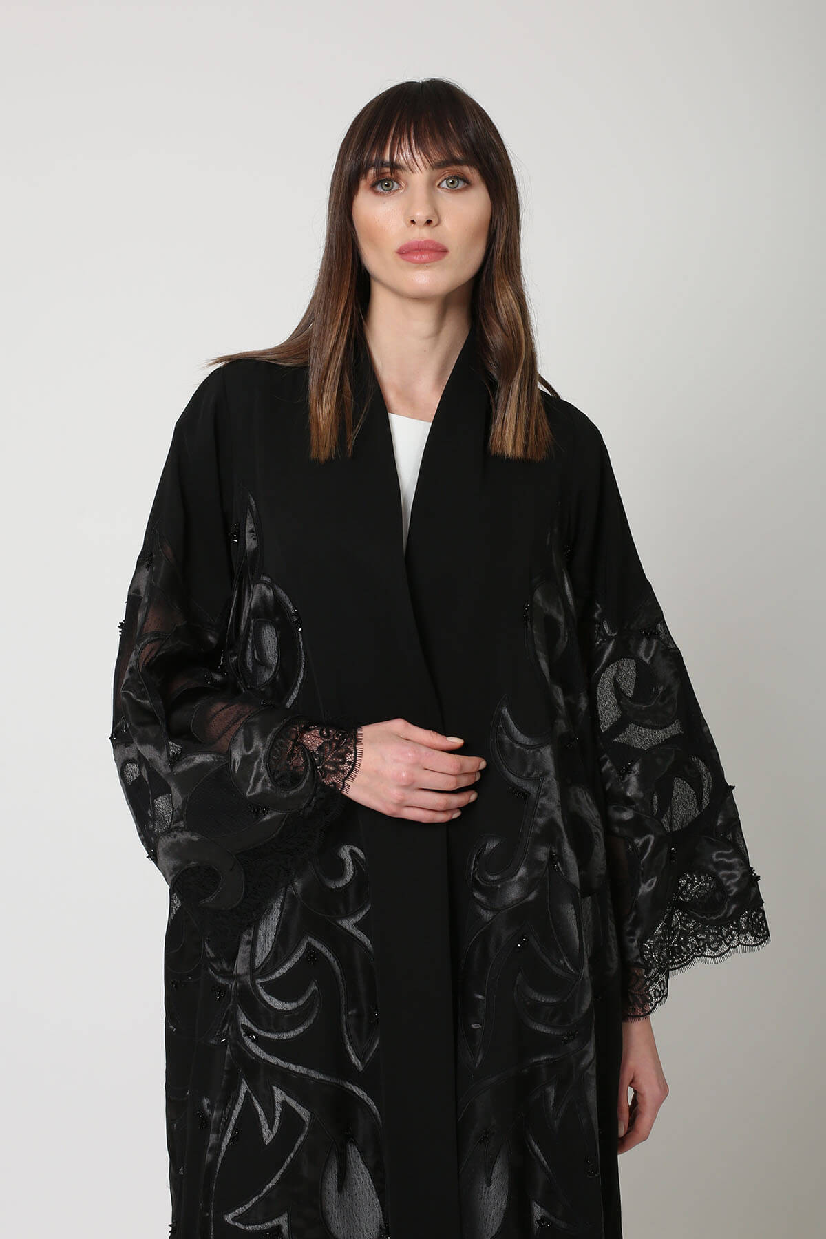 Embroidered Patch Work Abaya