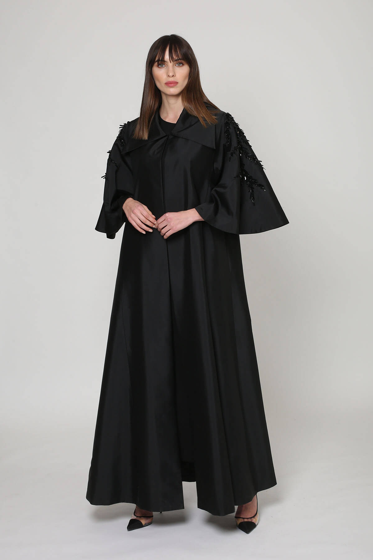 Embroidered Silk Abaya