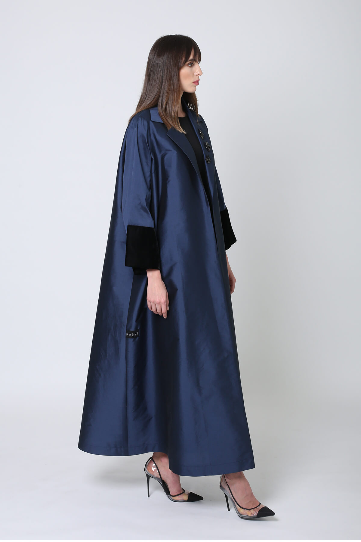 Collared Silk Abaya