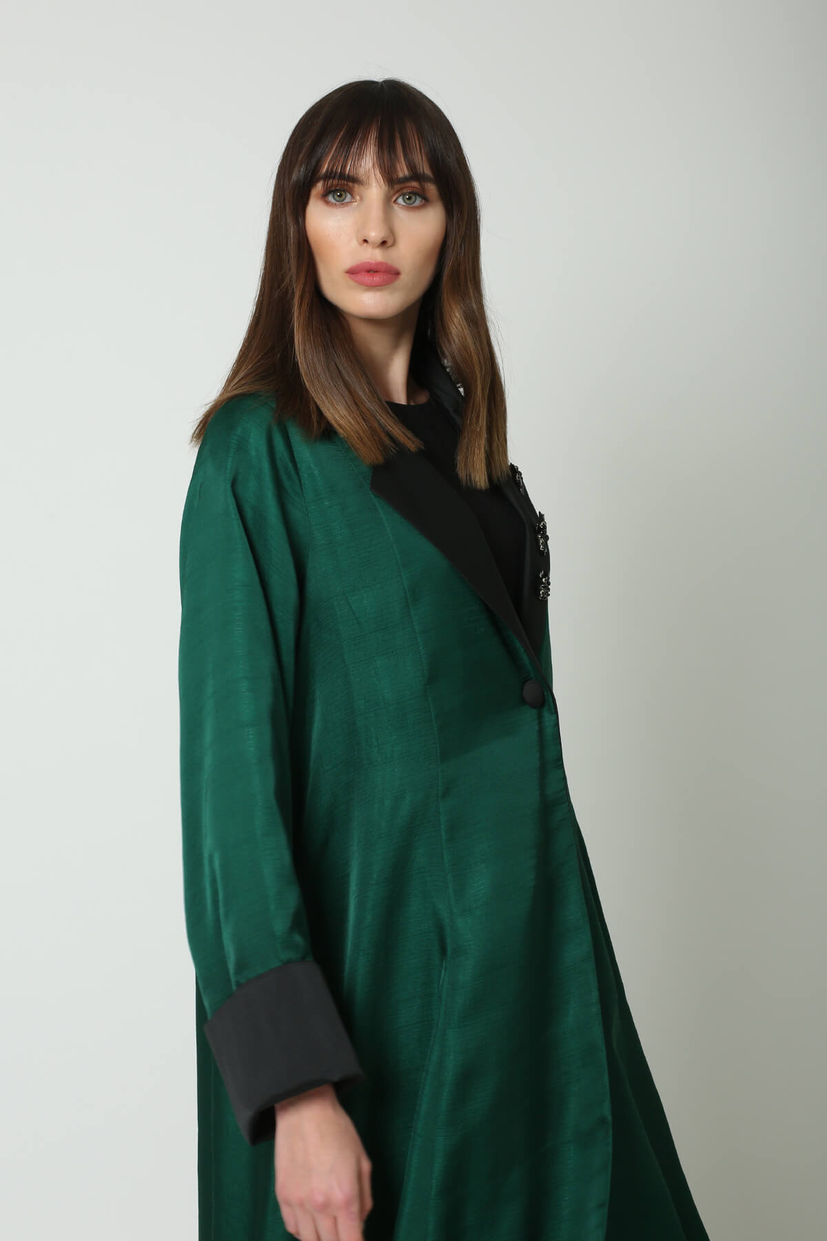 Collared Silk Abaya