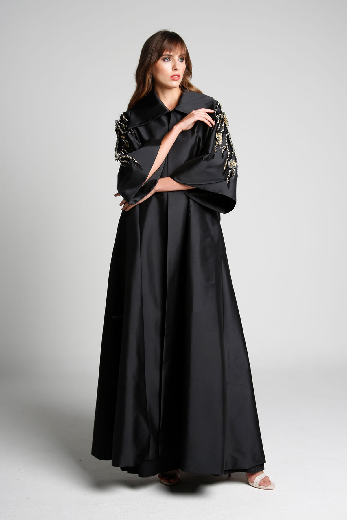 Embroidered Silk Abaya