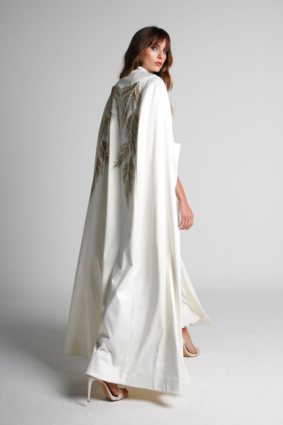 Off White Cape With Embellishment