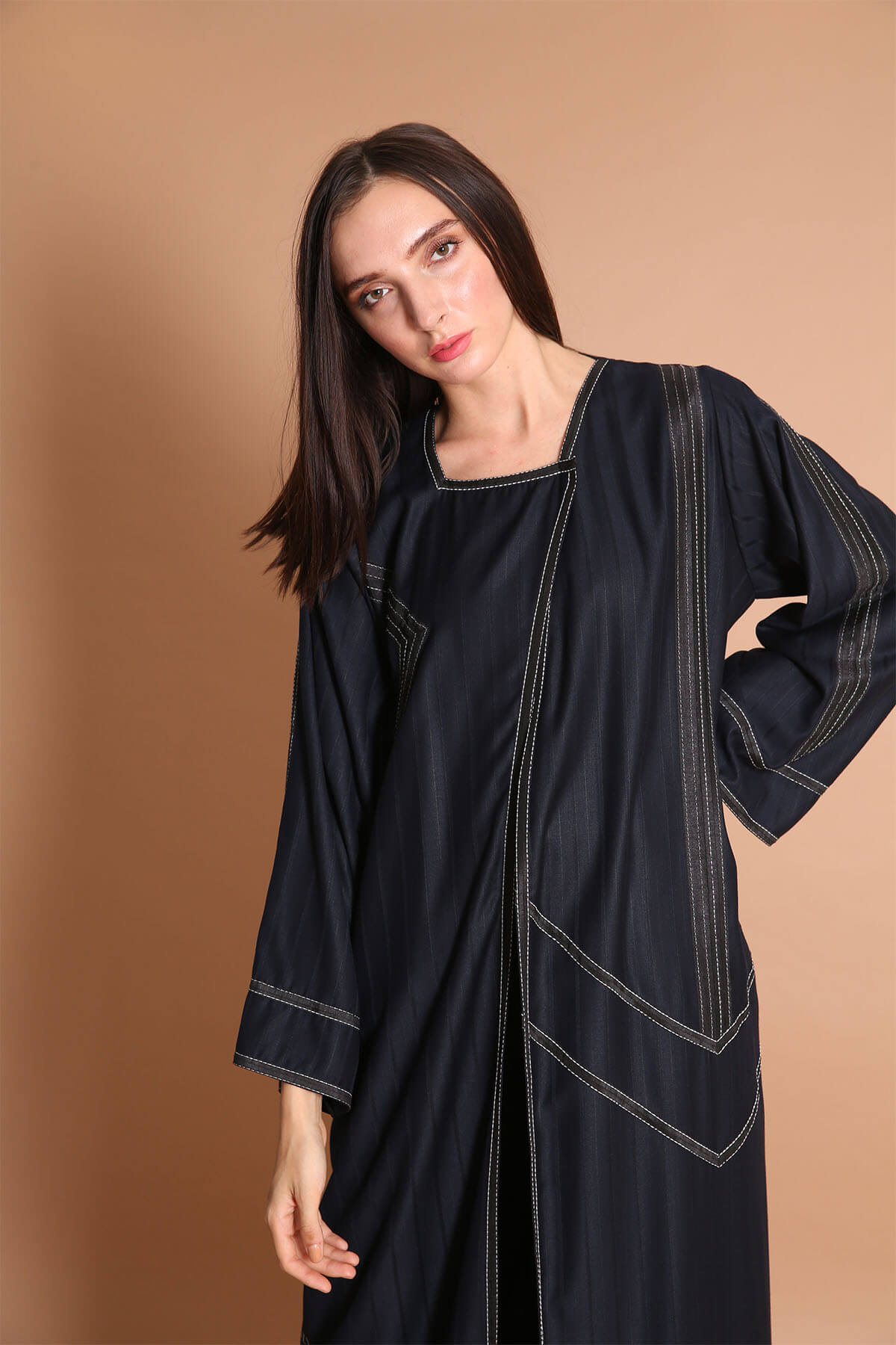 Ribbon Detailed Casual Abaya