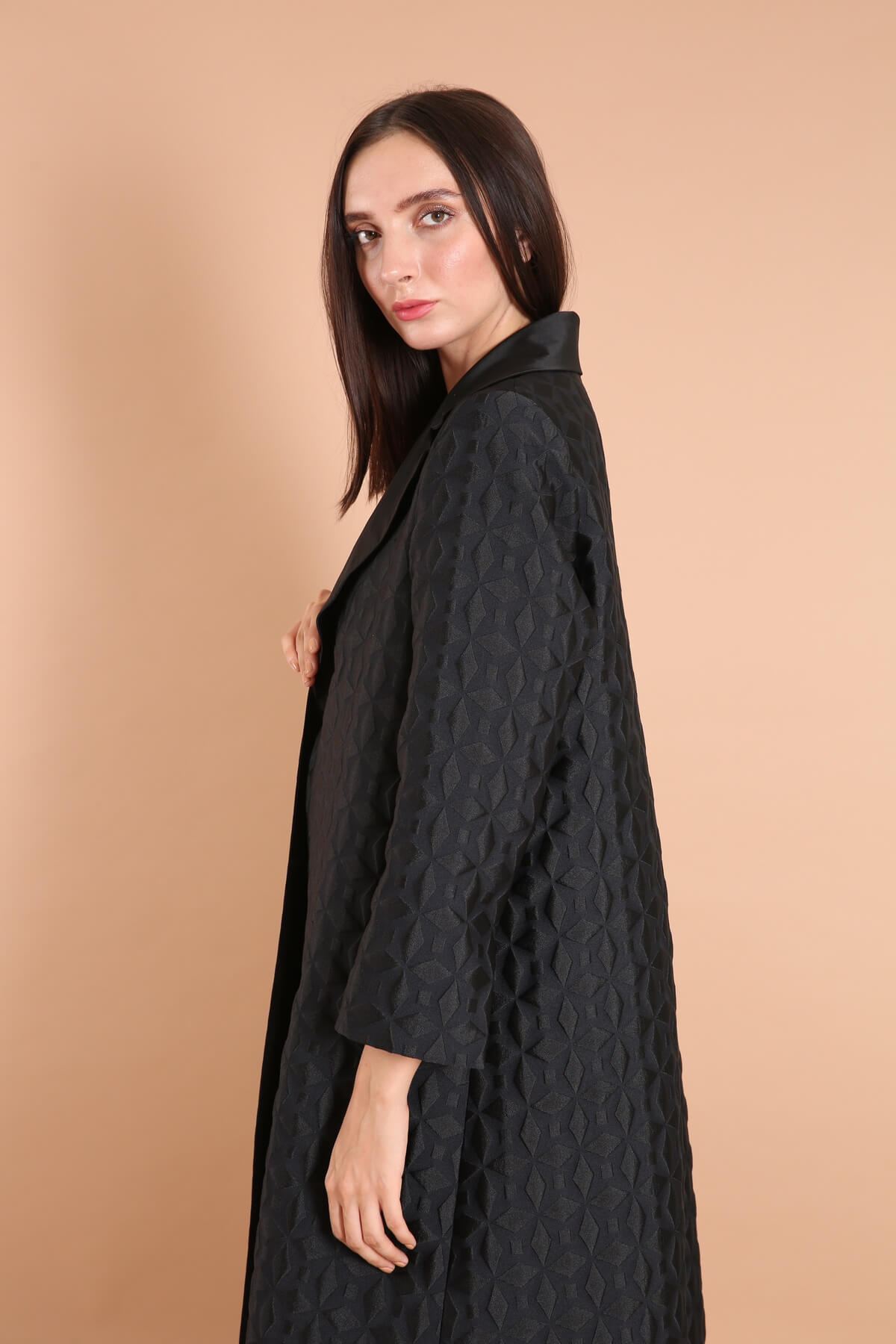 Limited Fabric with Taffeta Collar Abaya