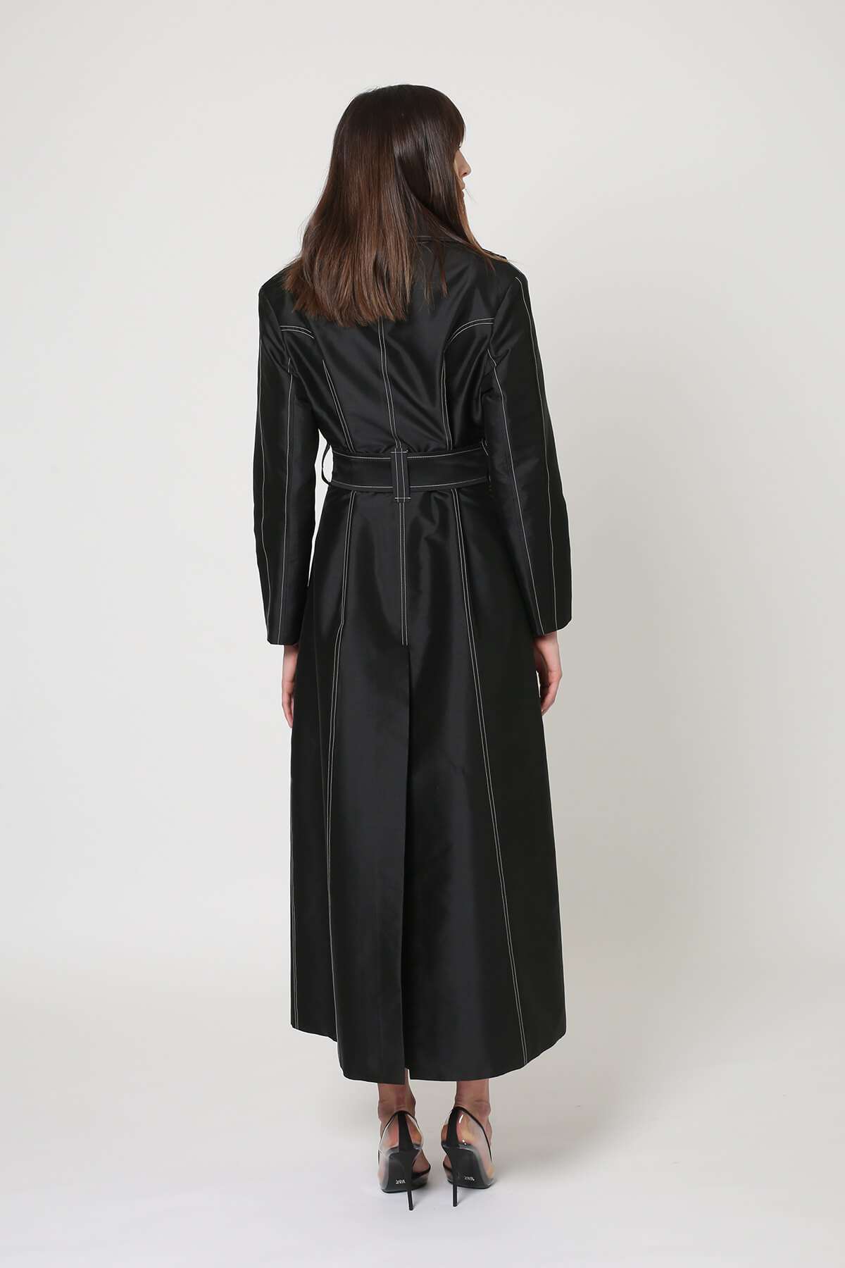 Tafeta Coat Abaya With Belt