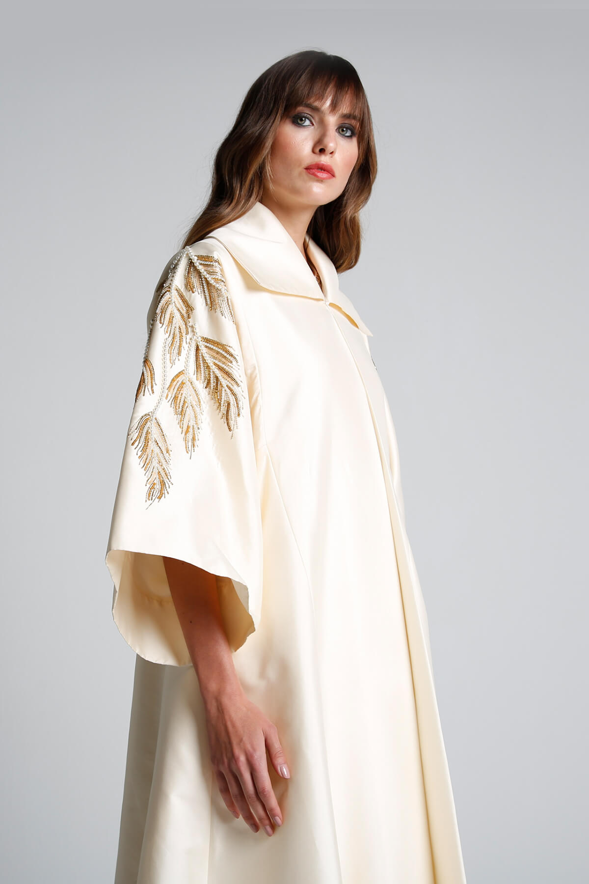 Embroidered Silk Abaya