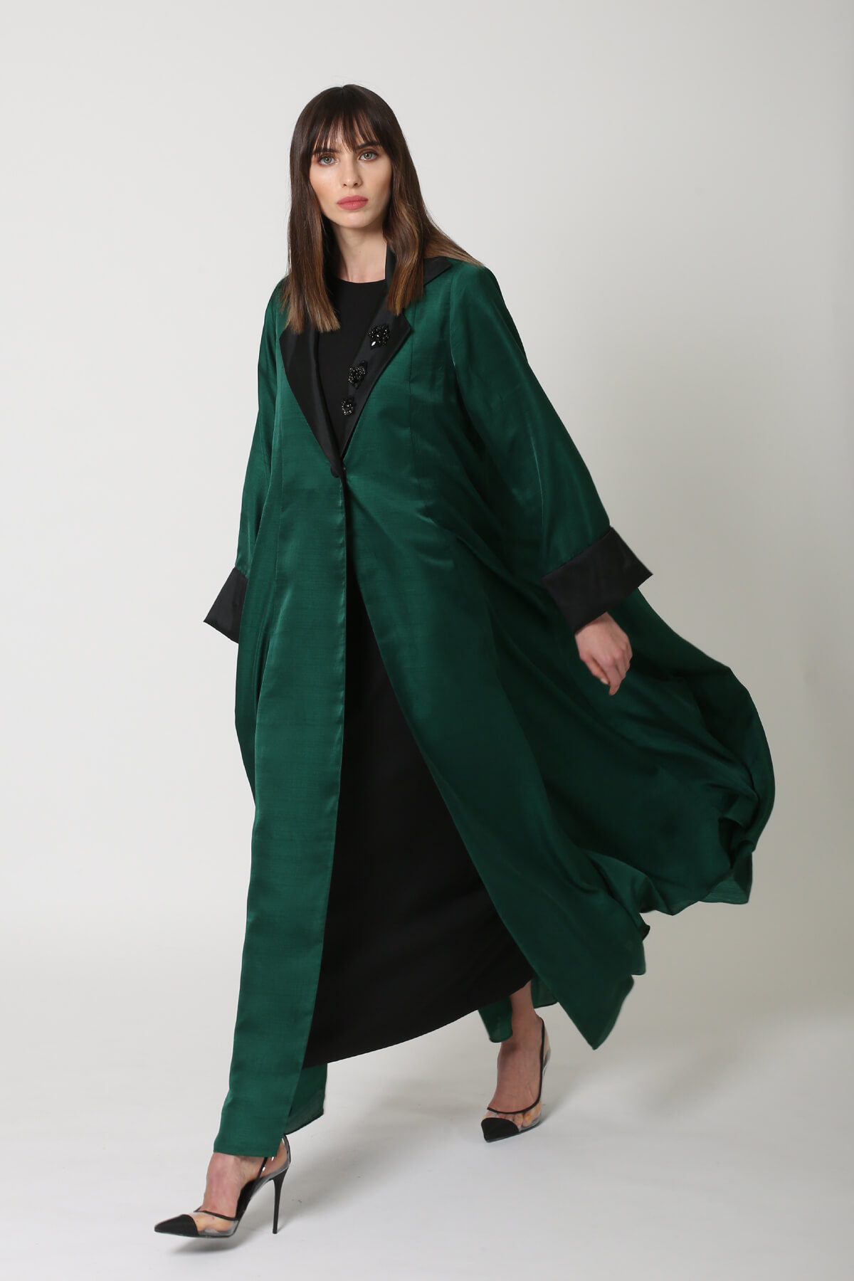 Collared Silk Abaya