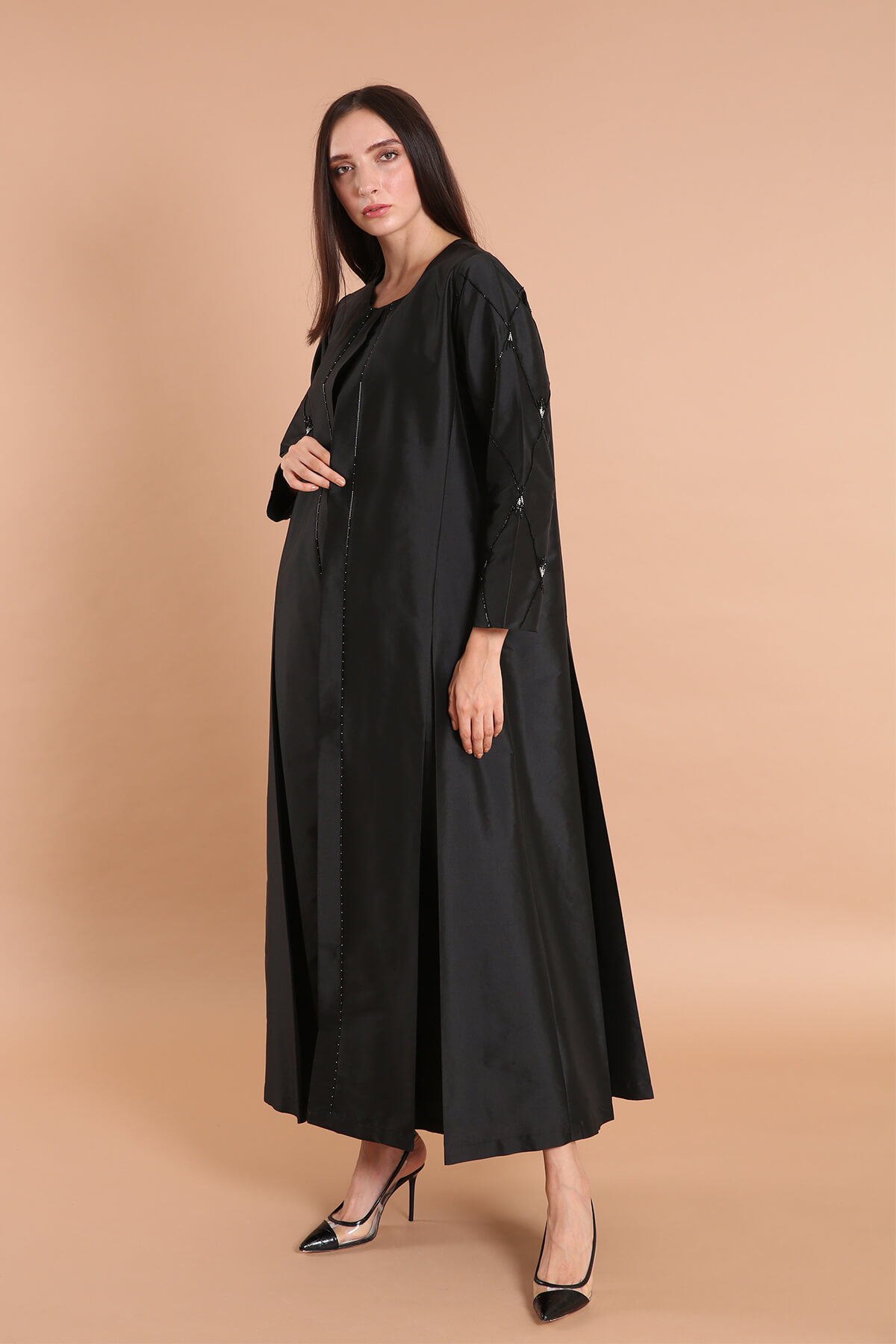 Embellished Taffeta Abaya