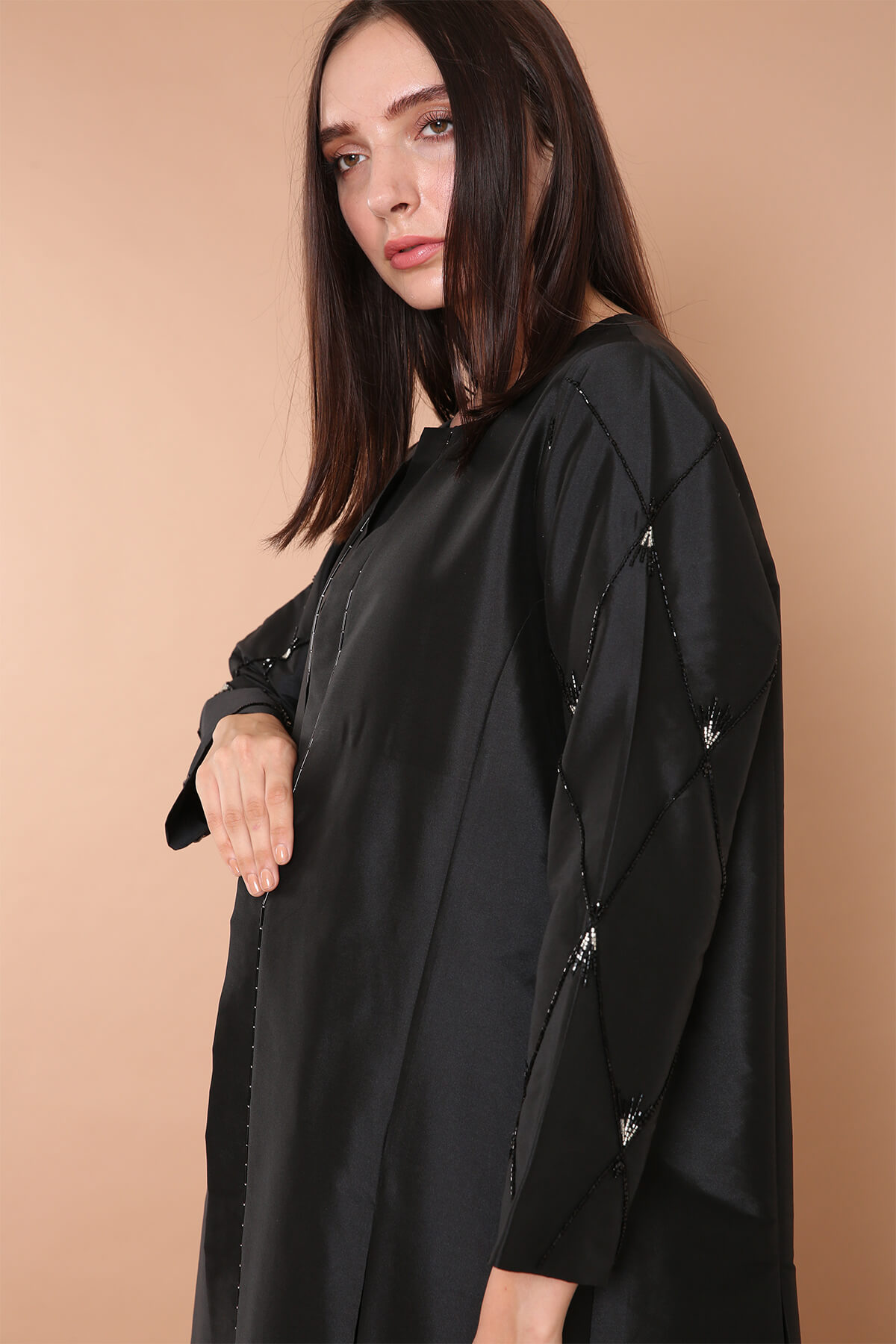 Embellished Taffeta Abaya