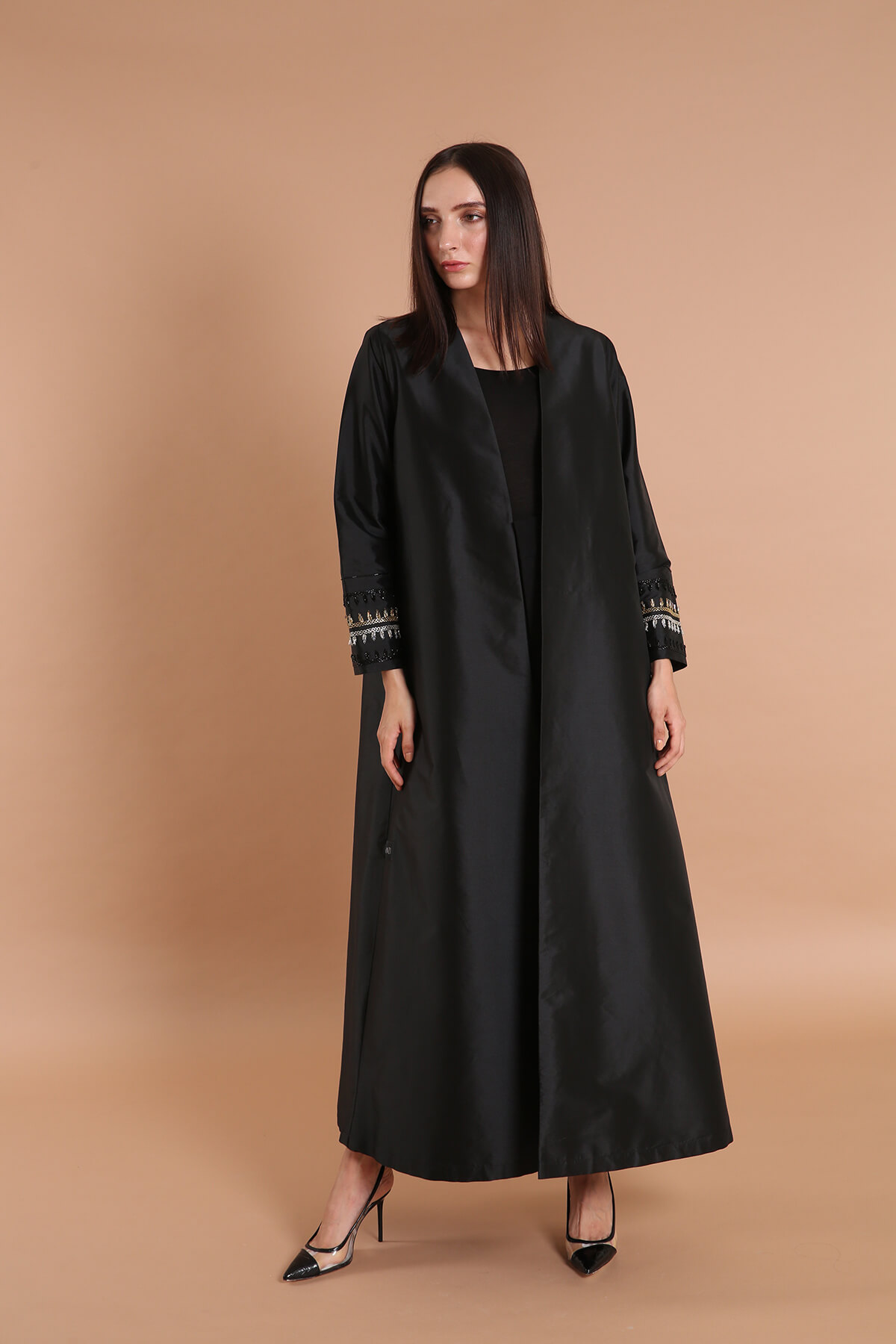 Embellished Taffeta Abaya