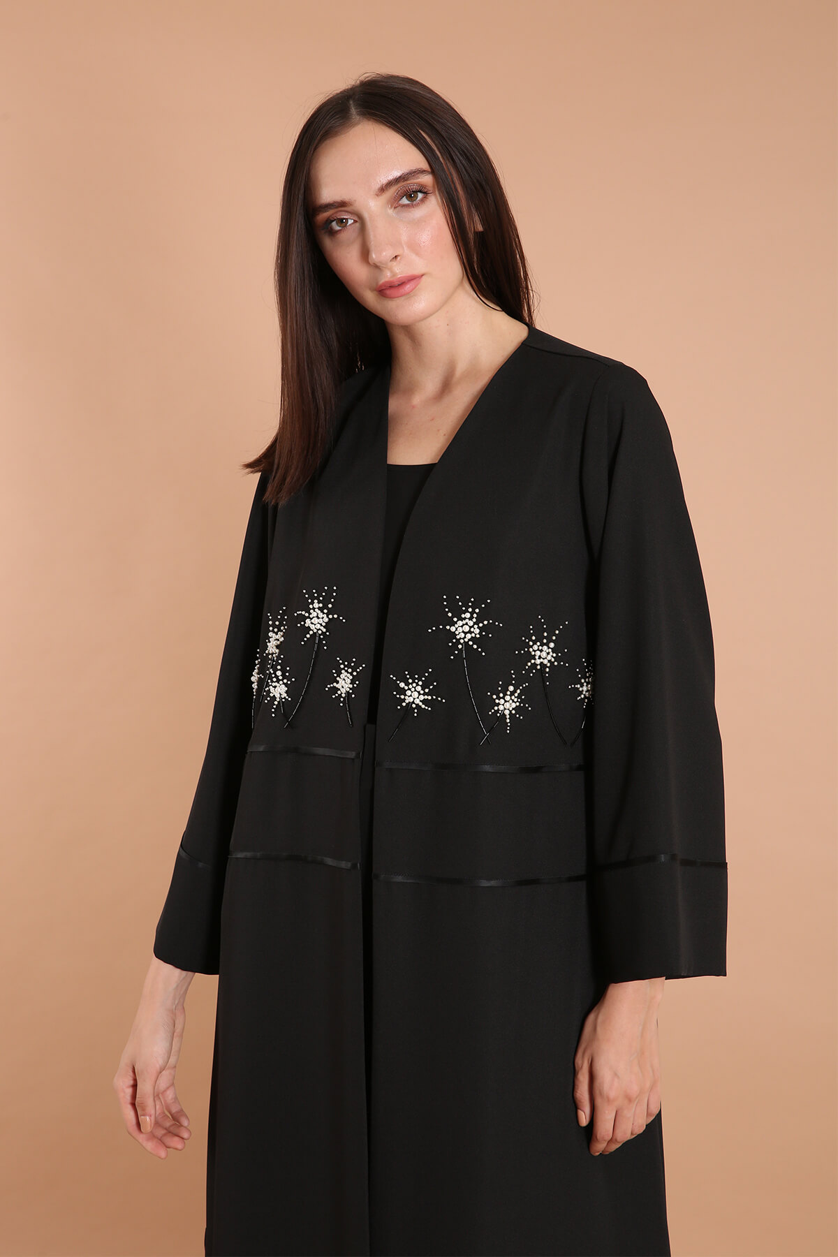 Pearls Embellished Classic Abaya