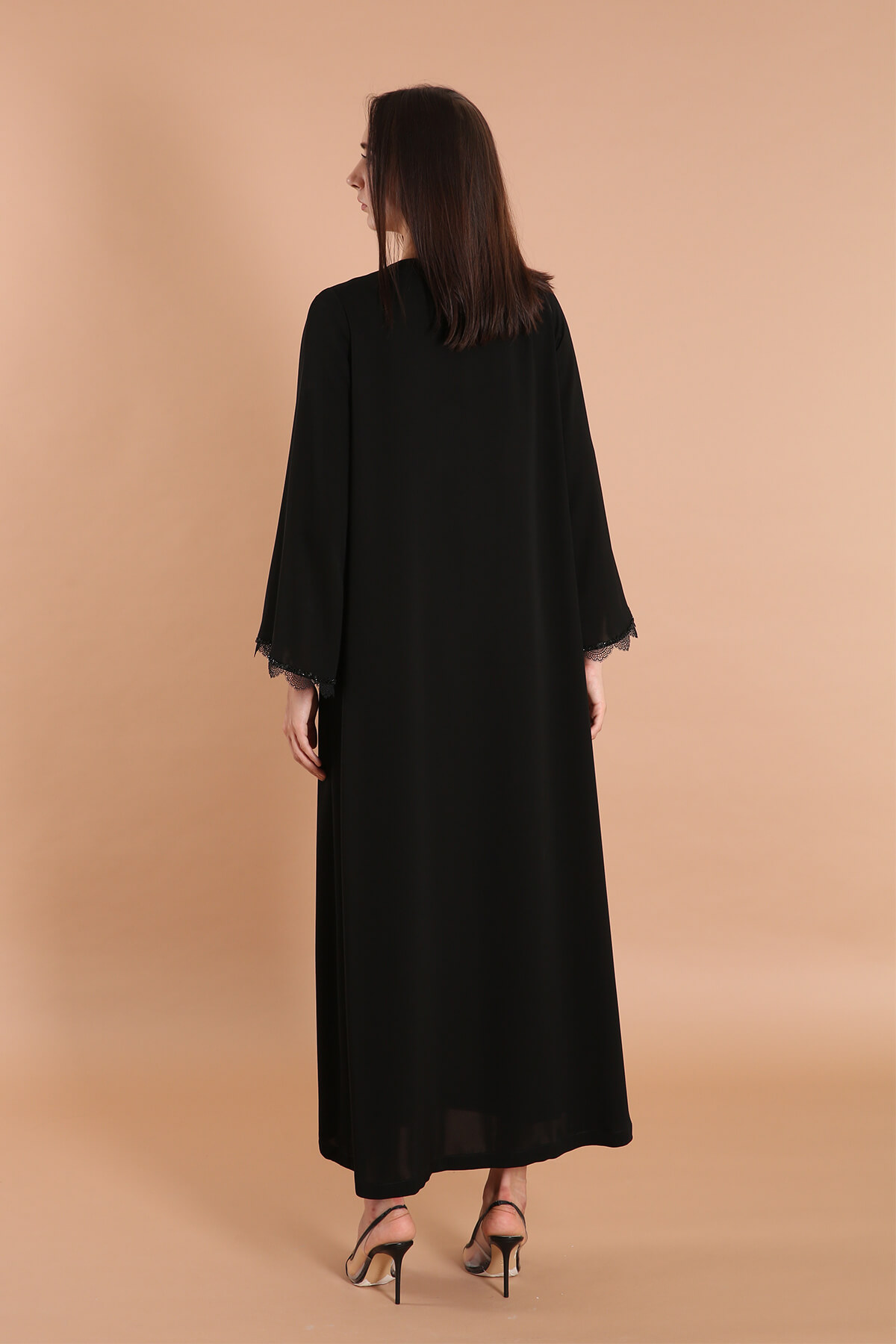 Scalloped Front Embellished Abaya