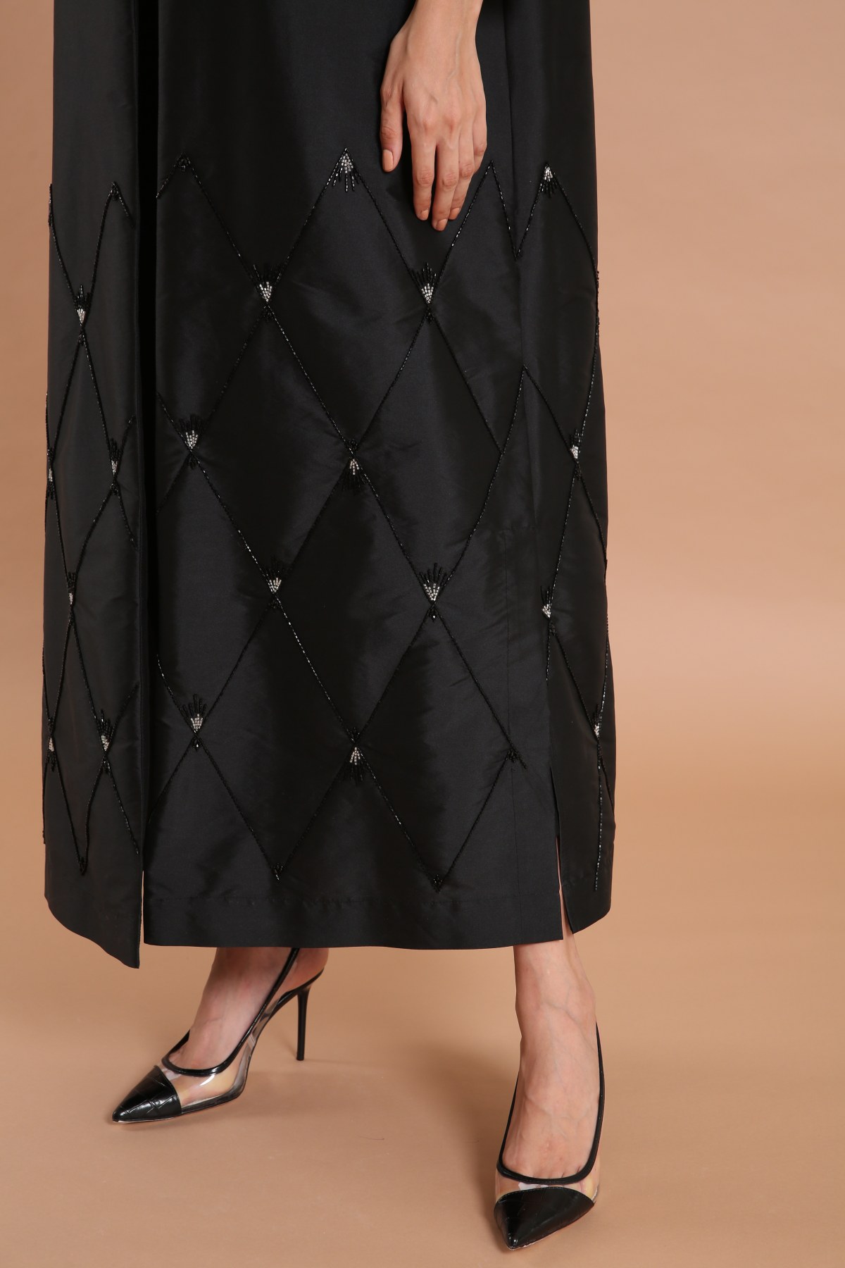 Embellished Taffeta Abaya