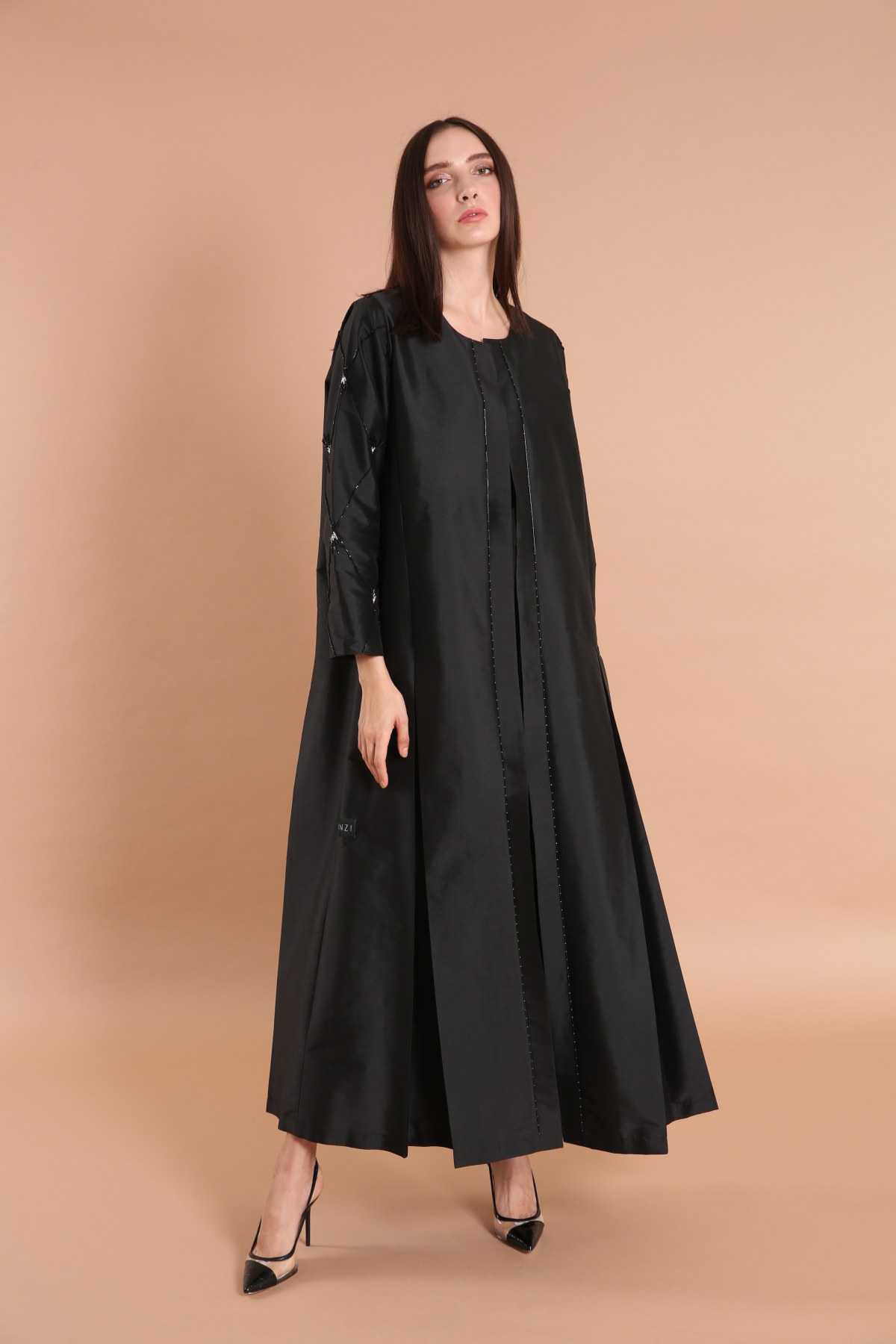 Embellished Taffeta Abaya