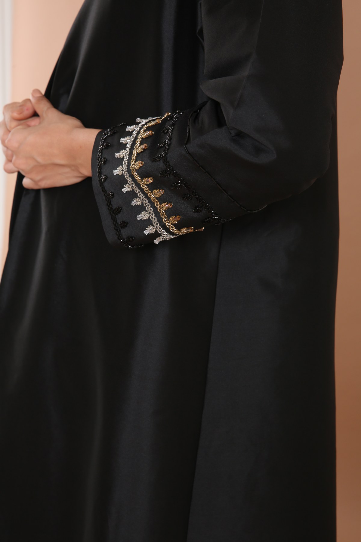 Embellished Taffeta Abaya
