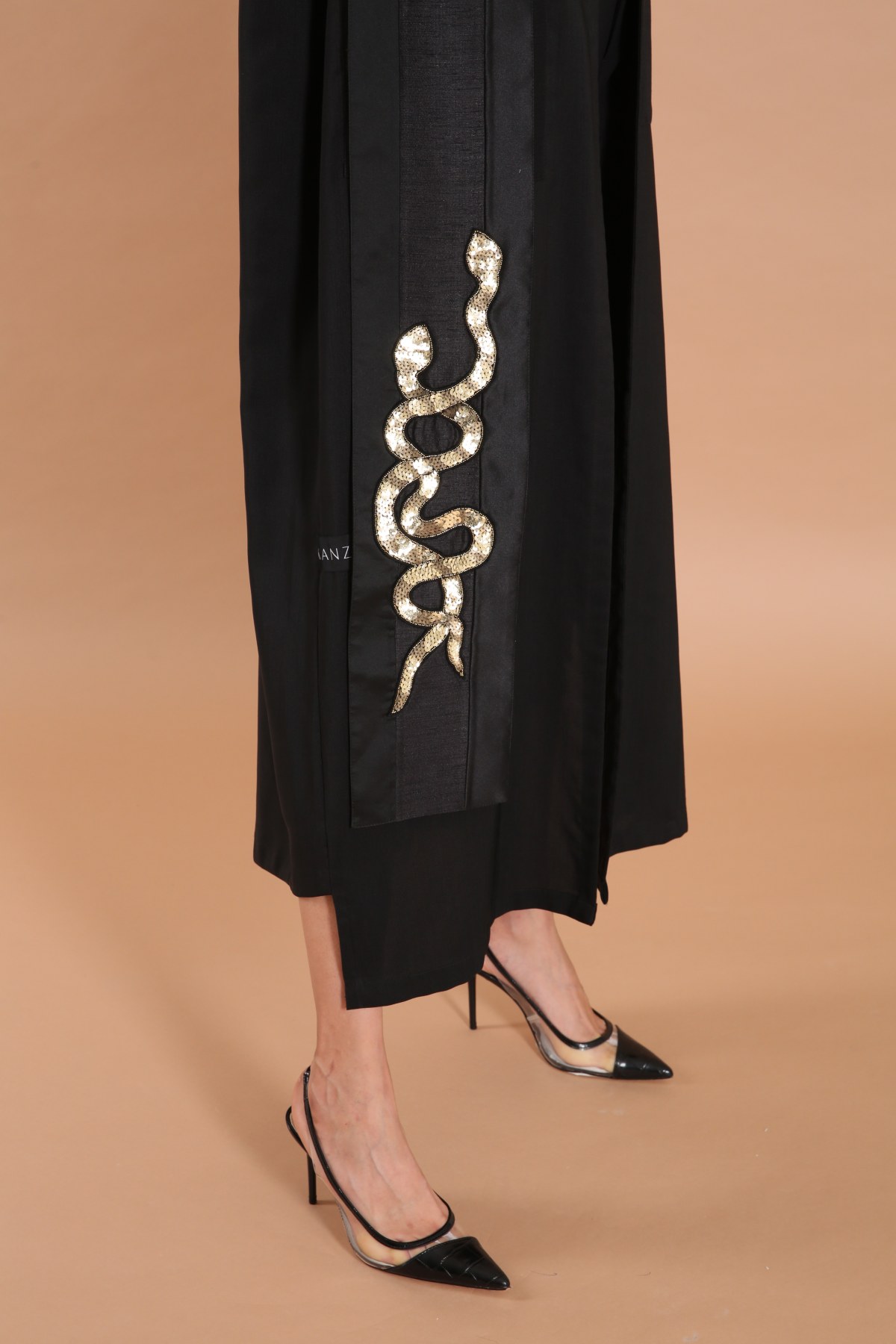 Snake Motif Embellished Abaya