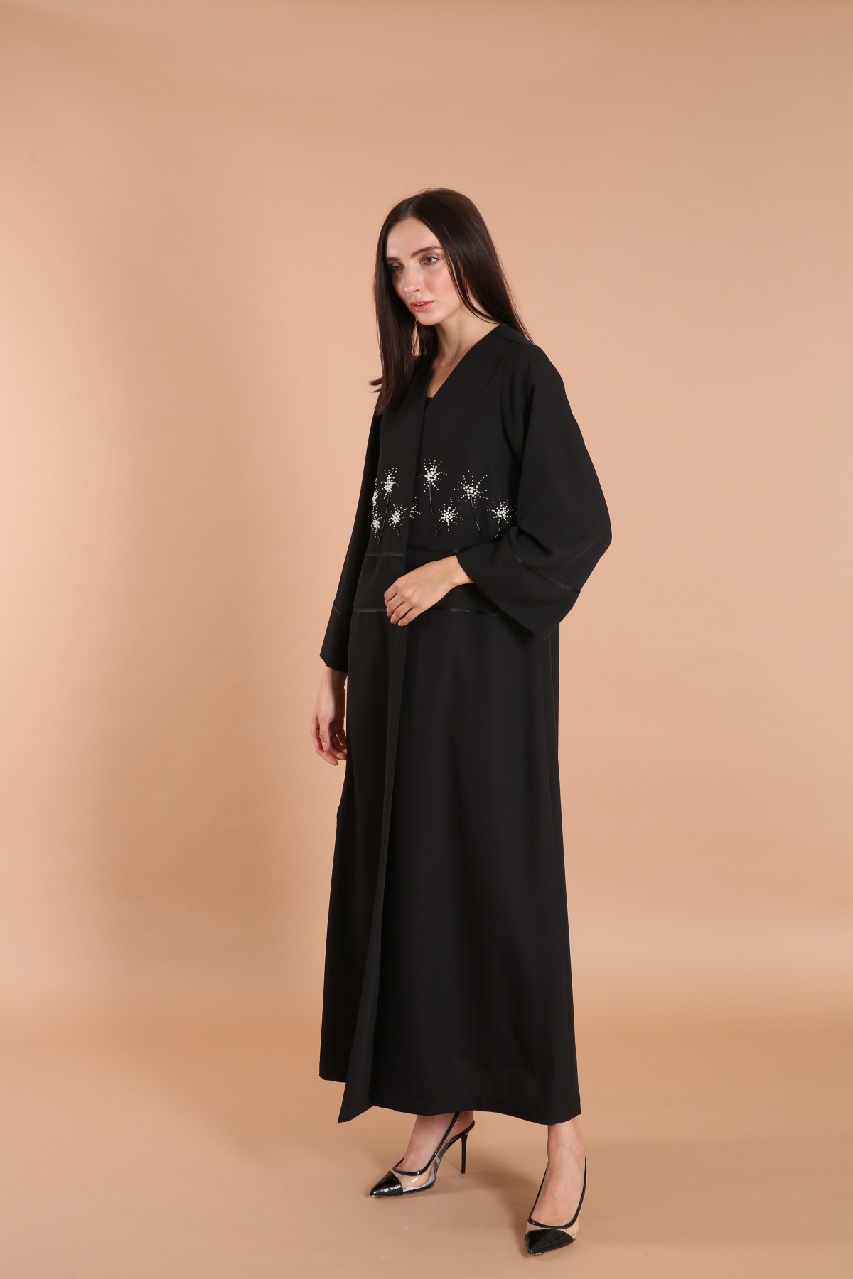 Pearls Embellished Classic Abaya