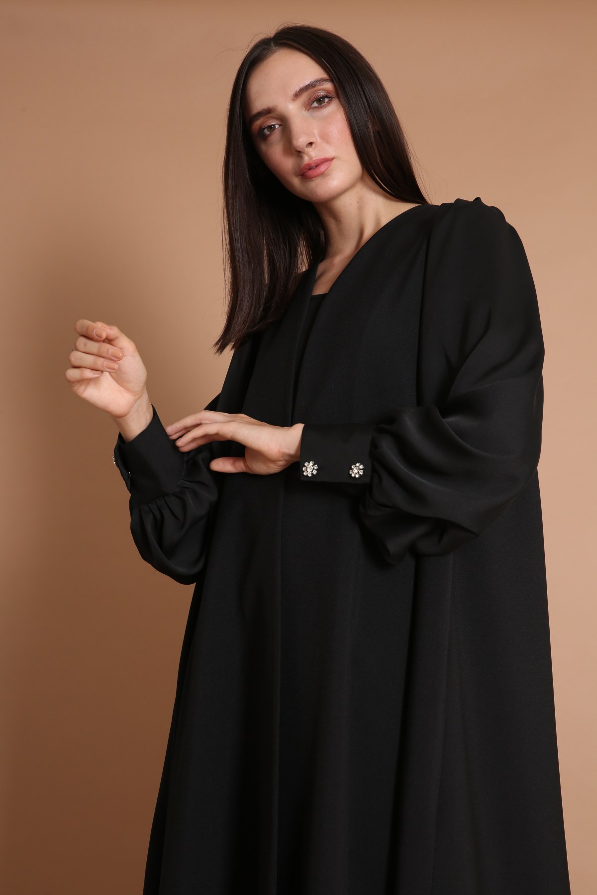 Embellished Cuffs A-Line Abaya