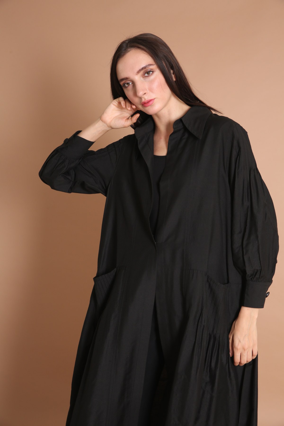 Pintuck Rawsilk Casual abaya