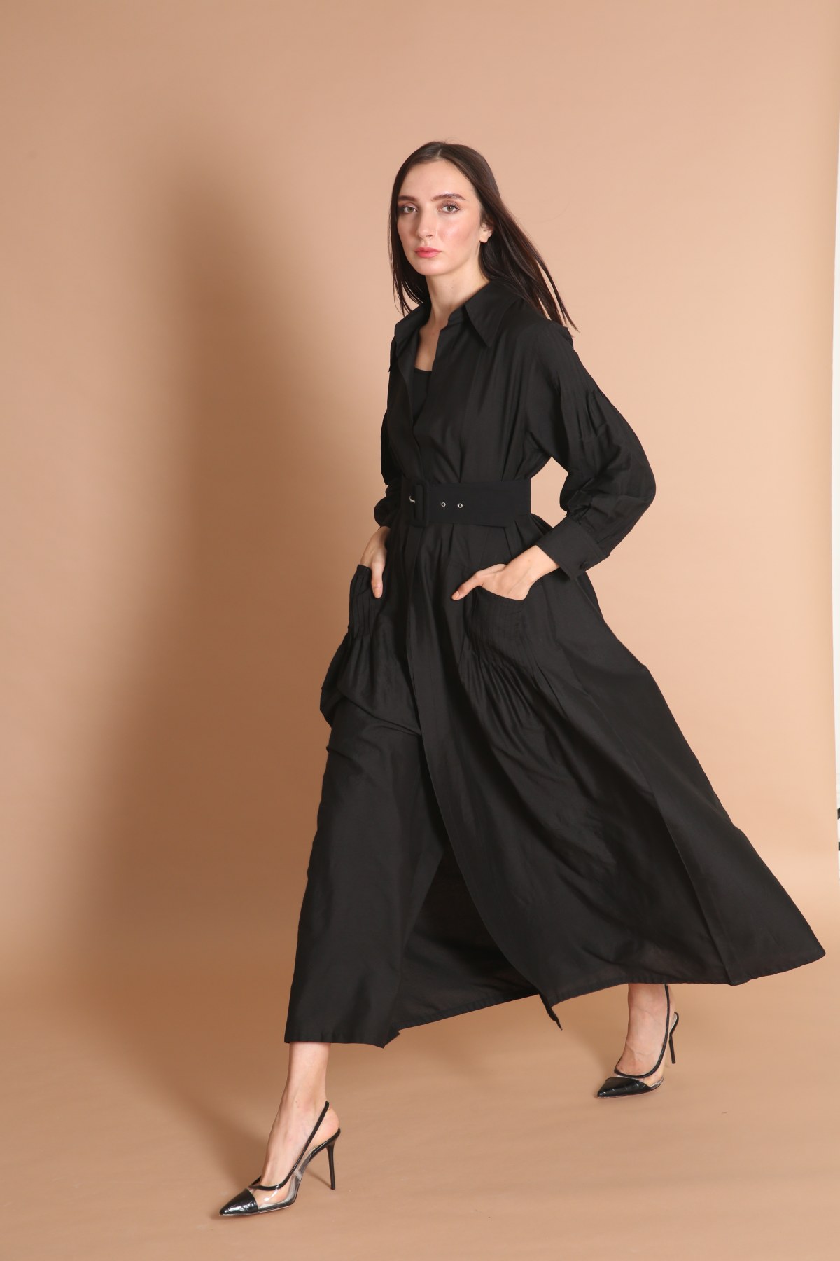 Pintuck Rawsilk Casual abaya
